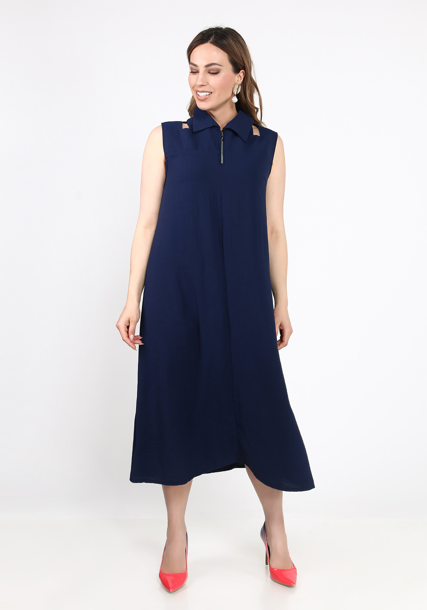 Платье-миди без рукава City Code, размер 56, цвет синий - фото 1