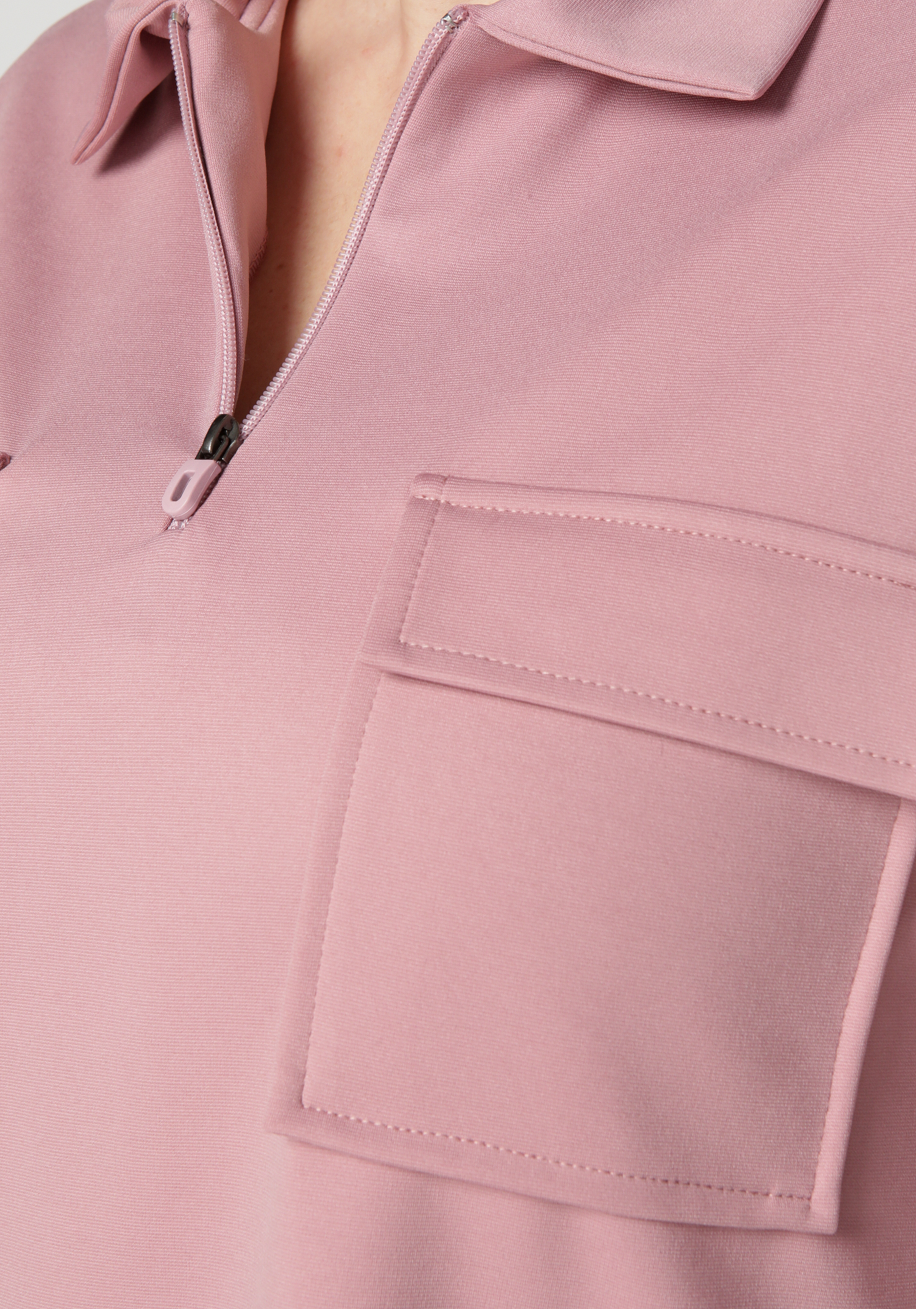 Джемпер с молнией и накладными карманами VeraVo, цвет розовый, размер 48 - фото 4