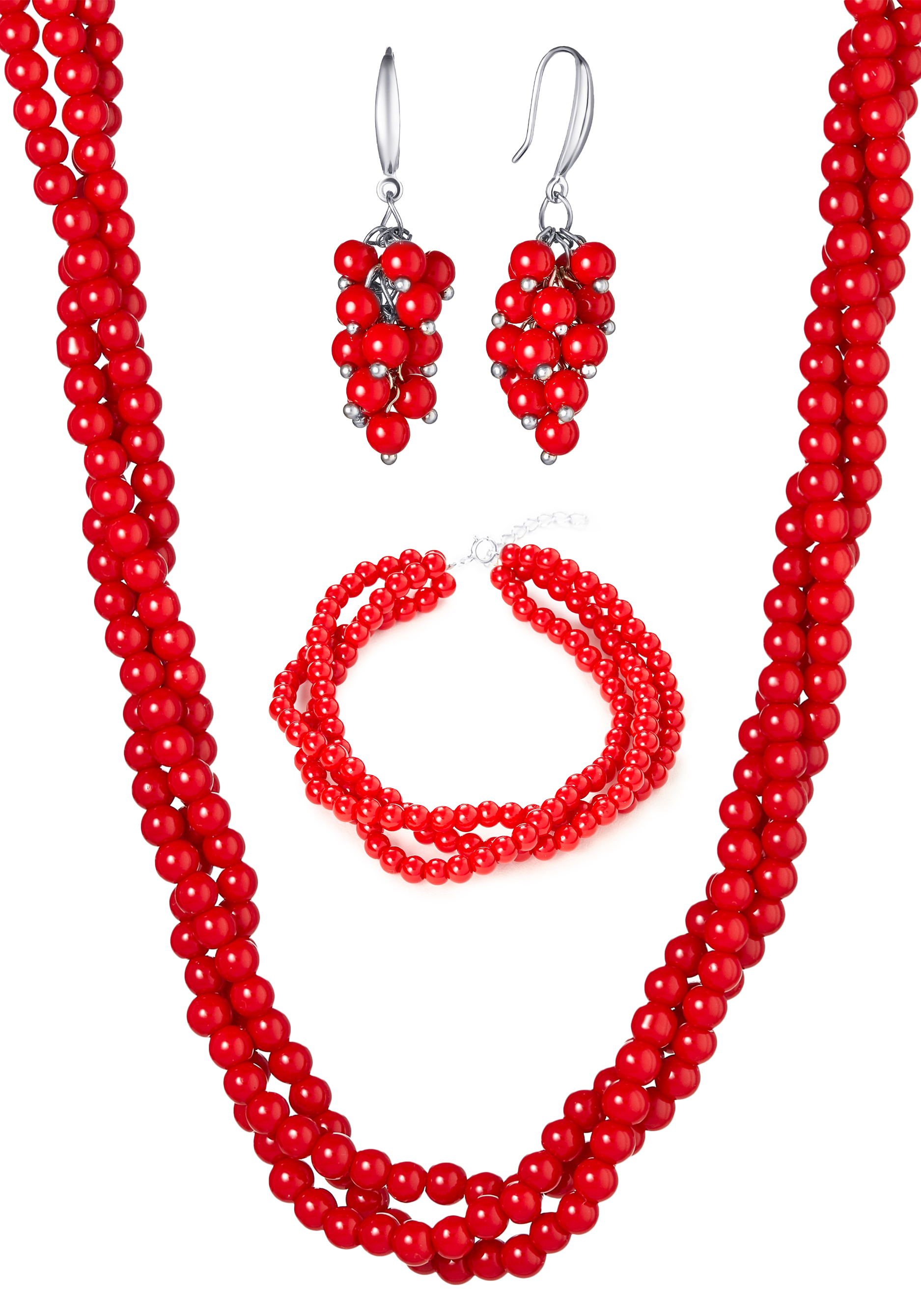 Комплект "Корраловый рай" Apsara, цвет красный, размер 50 матине, принцесса - фото 1