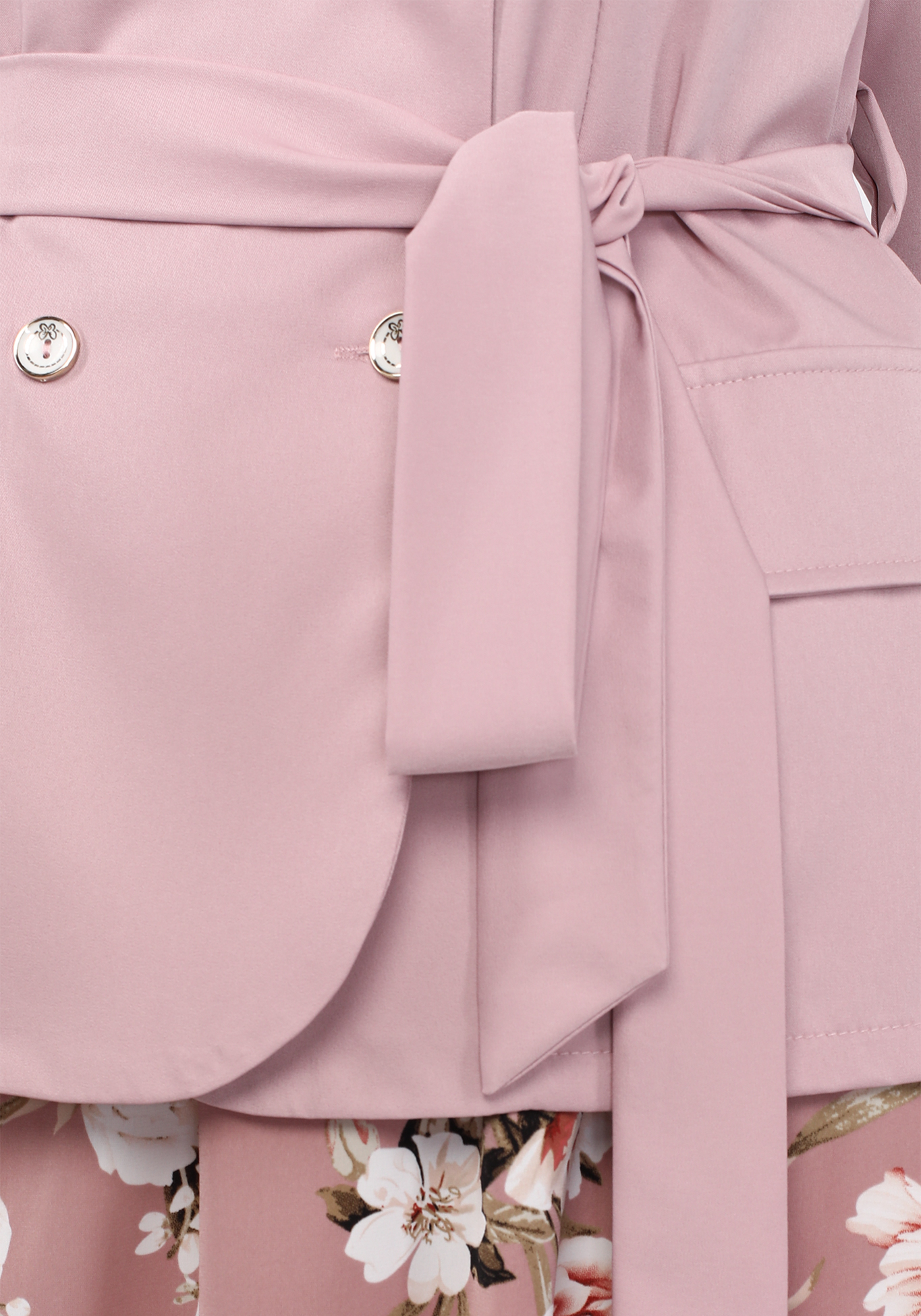 Костюм; жакет с поясом и юбкой Bianka Modeno, размер 52, цвет бежевый - фото 2