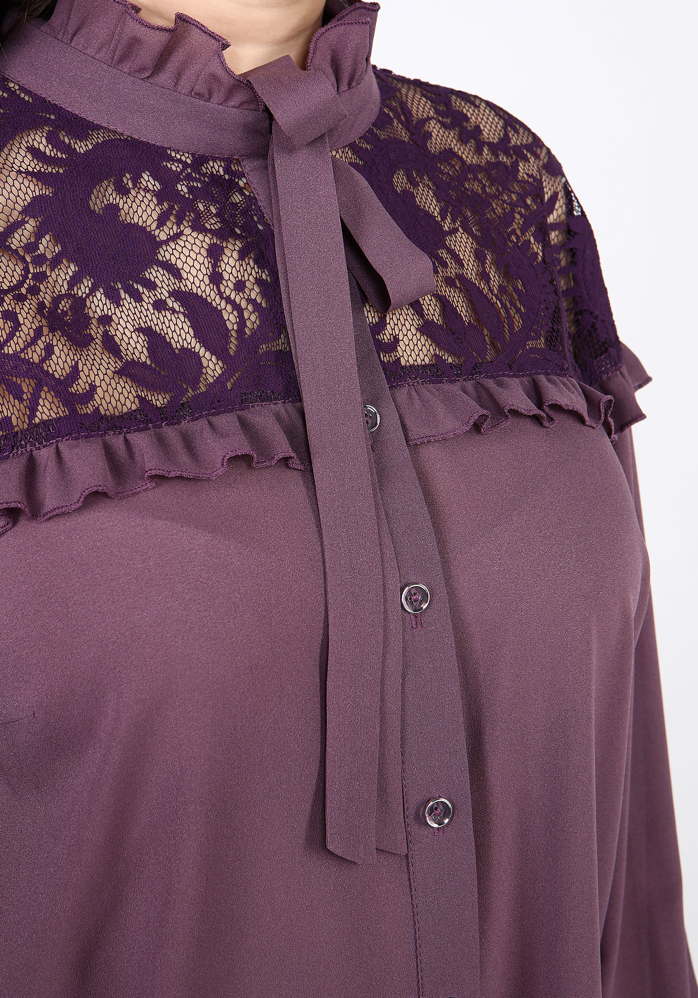 Блуза с кружевной вставкой "Беатрис" Julia Weber, размер 50, цвет изумрудный - фото 8