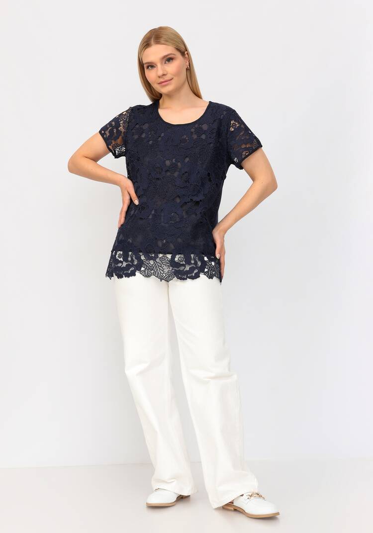 Блуза ажурная с коротким рукавом Лиана шир.  750, рис. 2