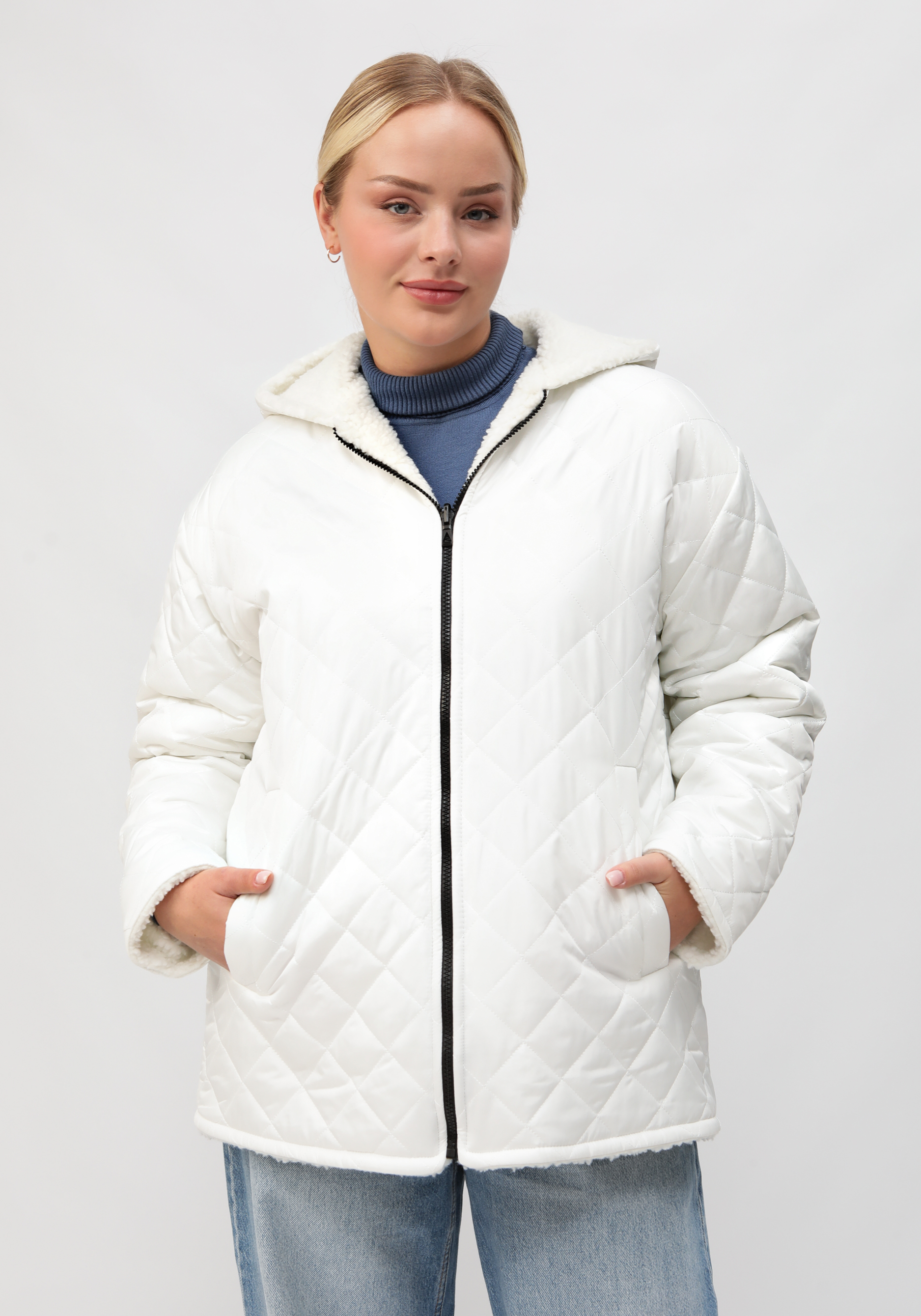 Куртка двусторонняя "Асти" VeraVo, цвет белый, размер 58