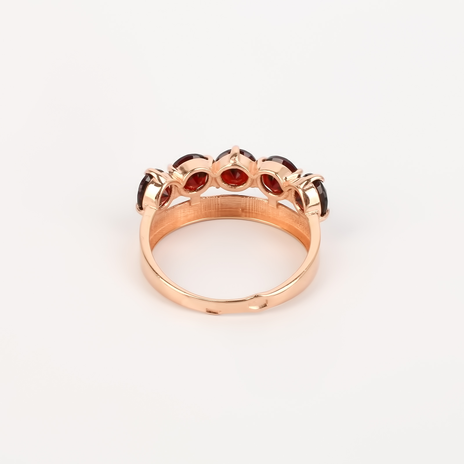 Серебряное кольцо "Золотая дорожка" AQUAMARINE, размер 18, цвет красный - фото 4