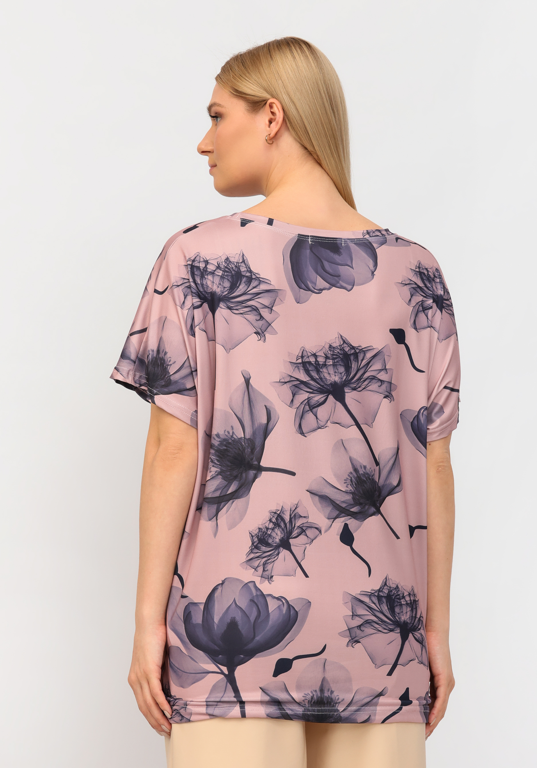Блуза со стразами и цветочным принтом No name, размер 52-54 - фото 3