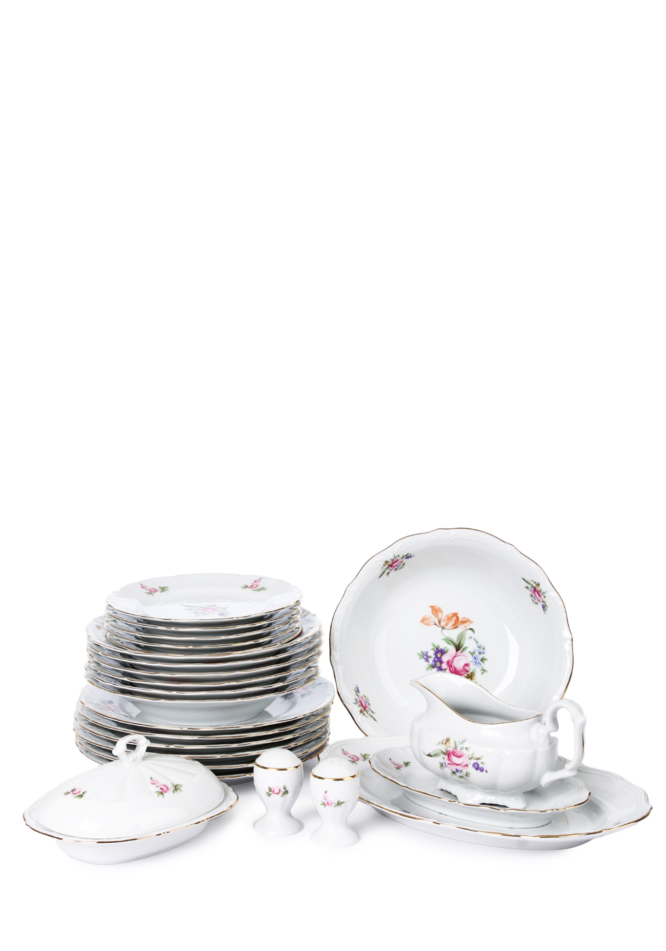 Столовый набор из чешского фарфора набор плоских тарелок из чешского фарфора
