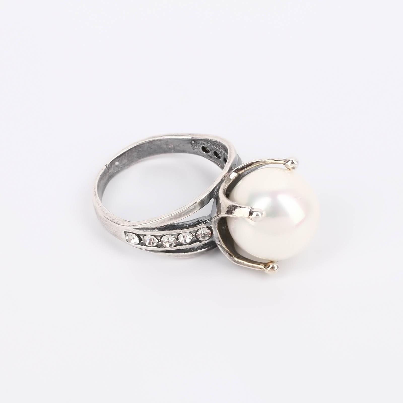 Набор серьги+кольцо "Адриана" Maria Muzio, размер 18, цвет белый классика - фото 4