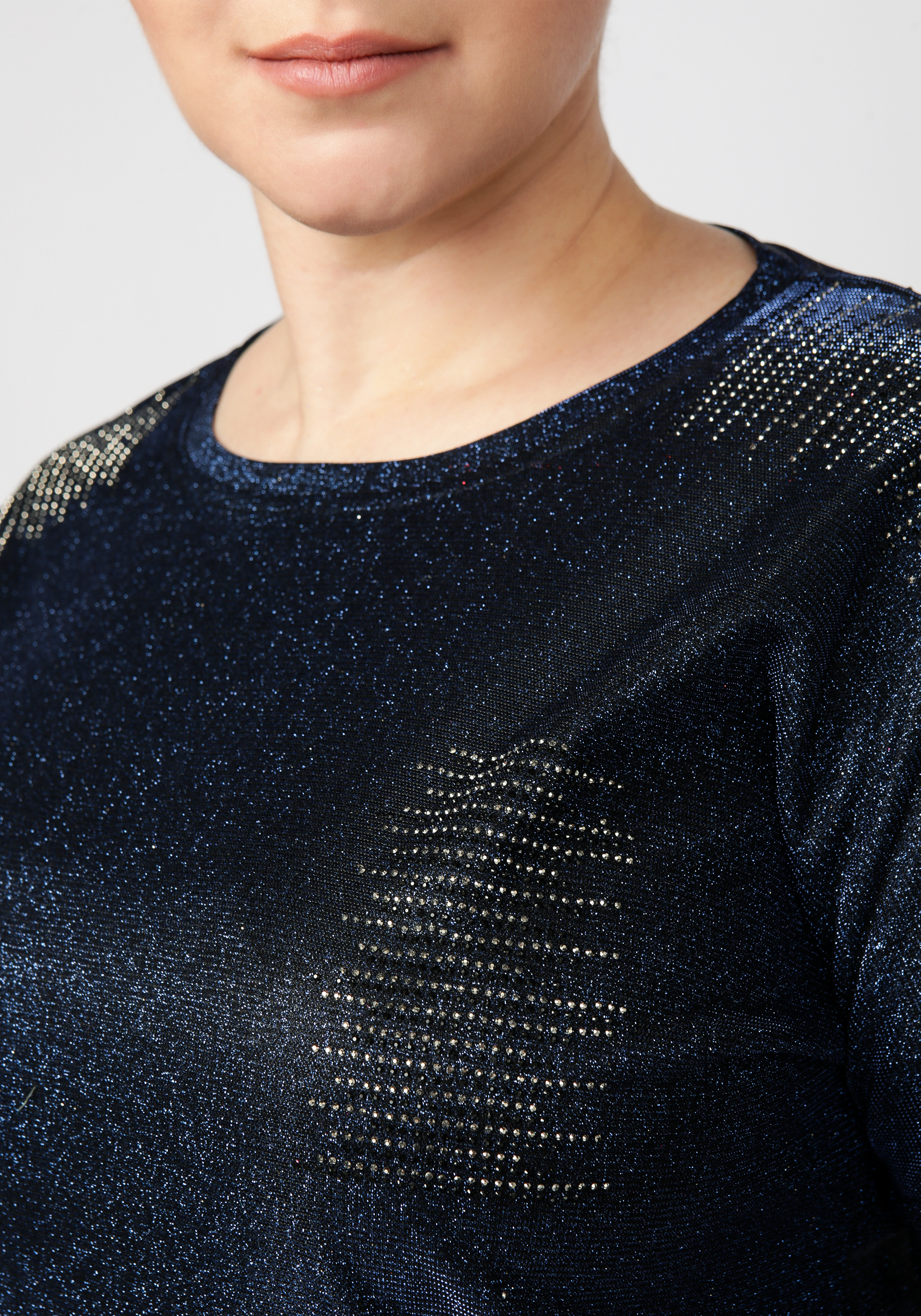 Блуза женская с люрексом «Ясмин», цвет светло-серый, размер 62 - фото 5