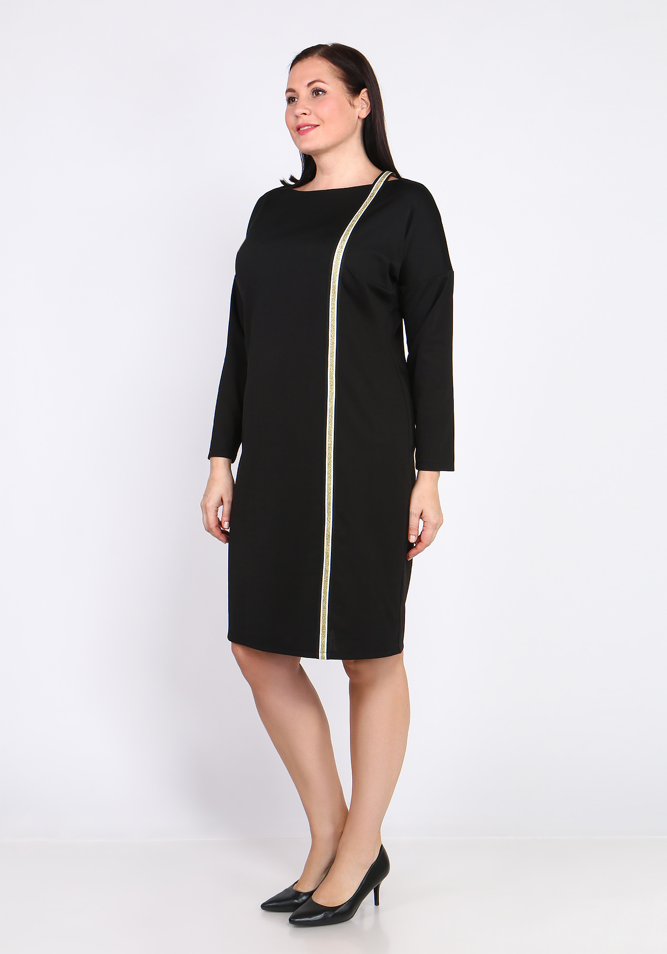 Платье с лампасом Bianka Modeno, размер 48, цвет чёрный - фото 3