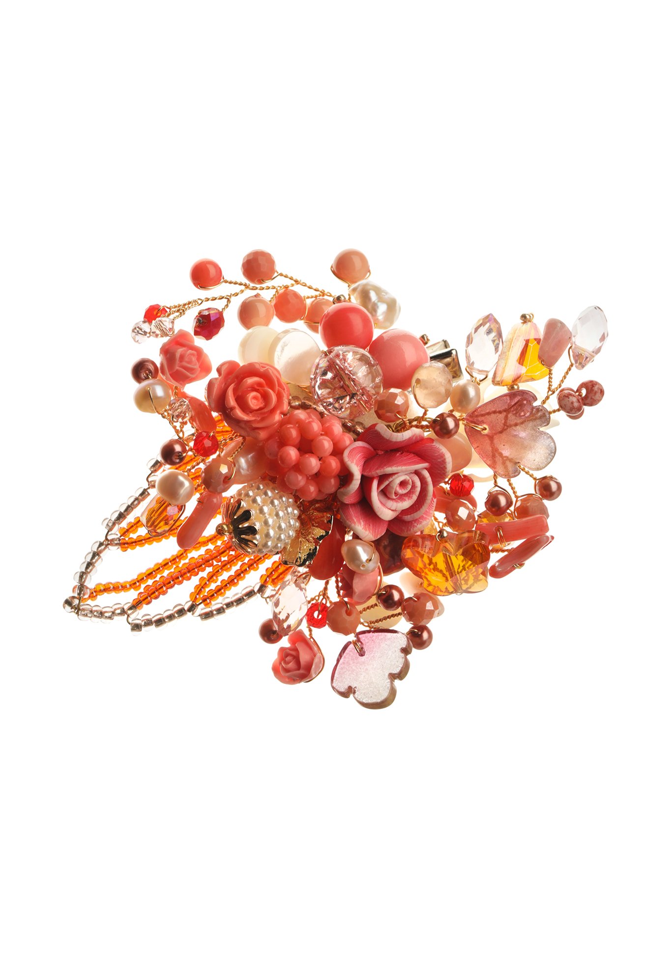 Брошь «Аромат весенних роз» YAROSLAVNA, цвет фуксия классика - фото 2