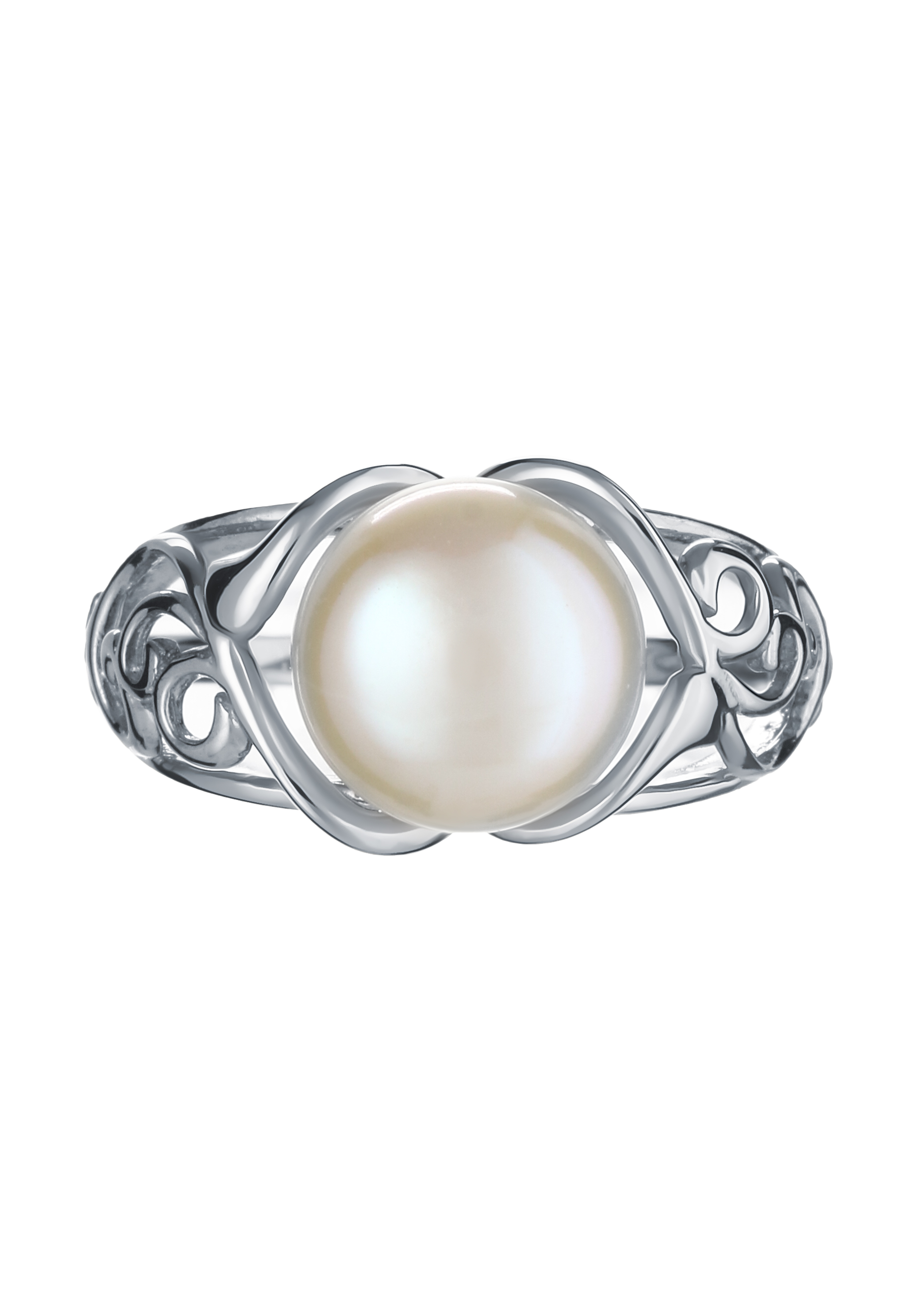Кольцо серебряное "Очарование жемчуга" Бриллианит Серебряная линия, цвет белый, размер 18 перстень - фото 2