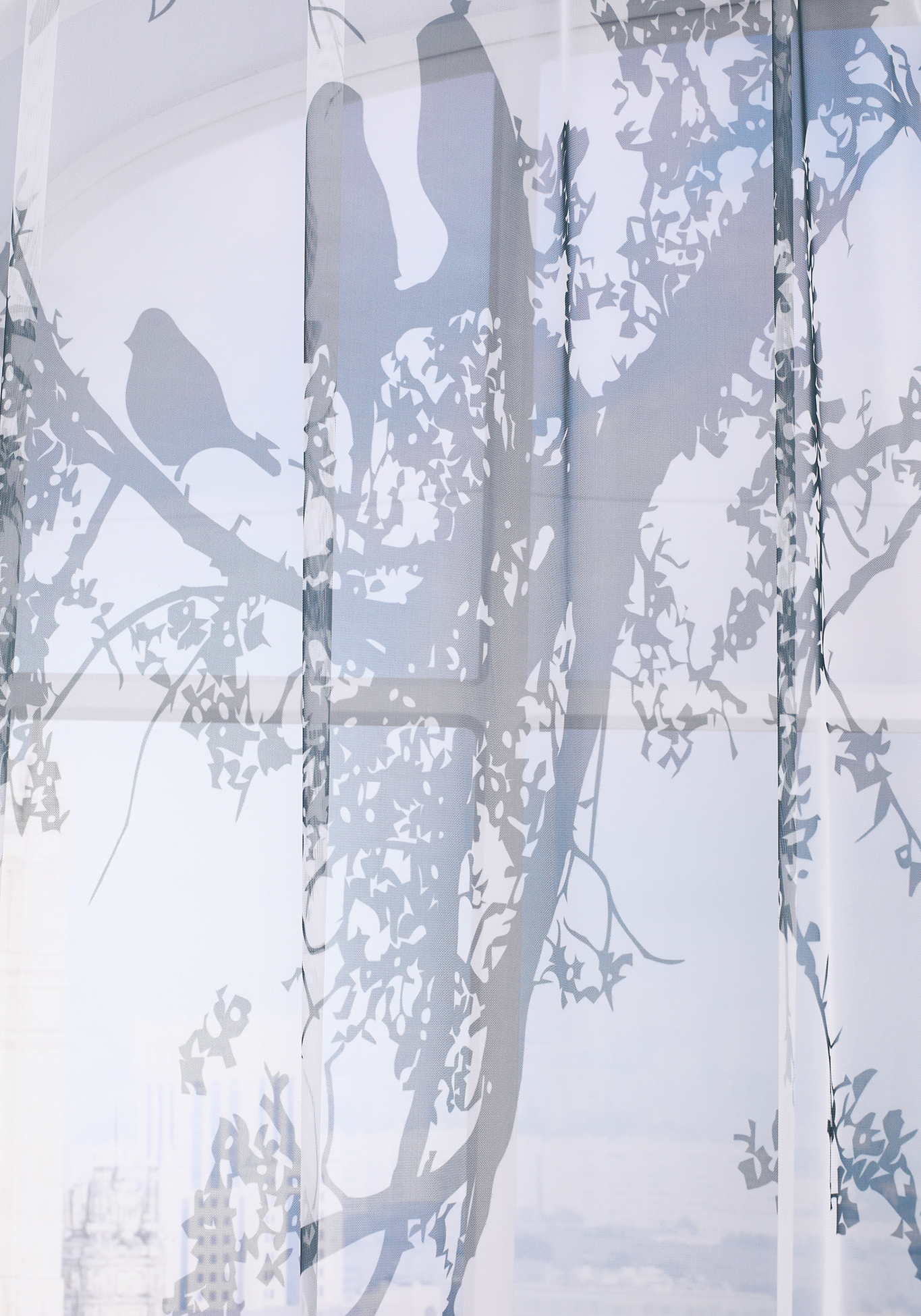 Тюль- сетка "Сад птиц", цвет белый - фото 3
