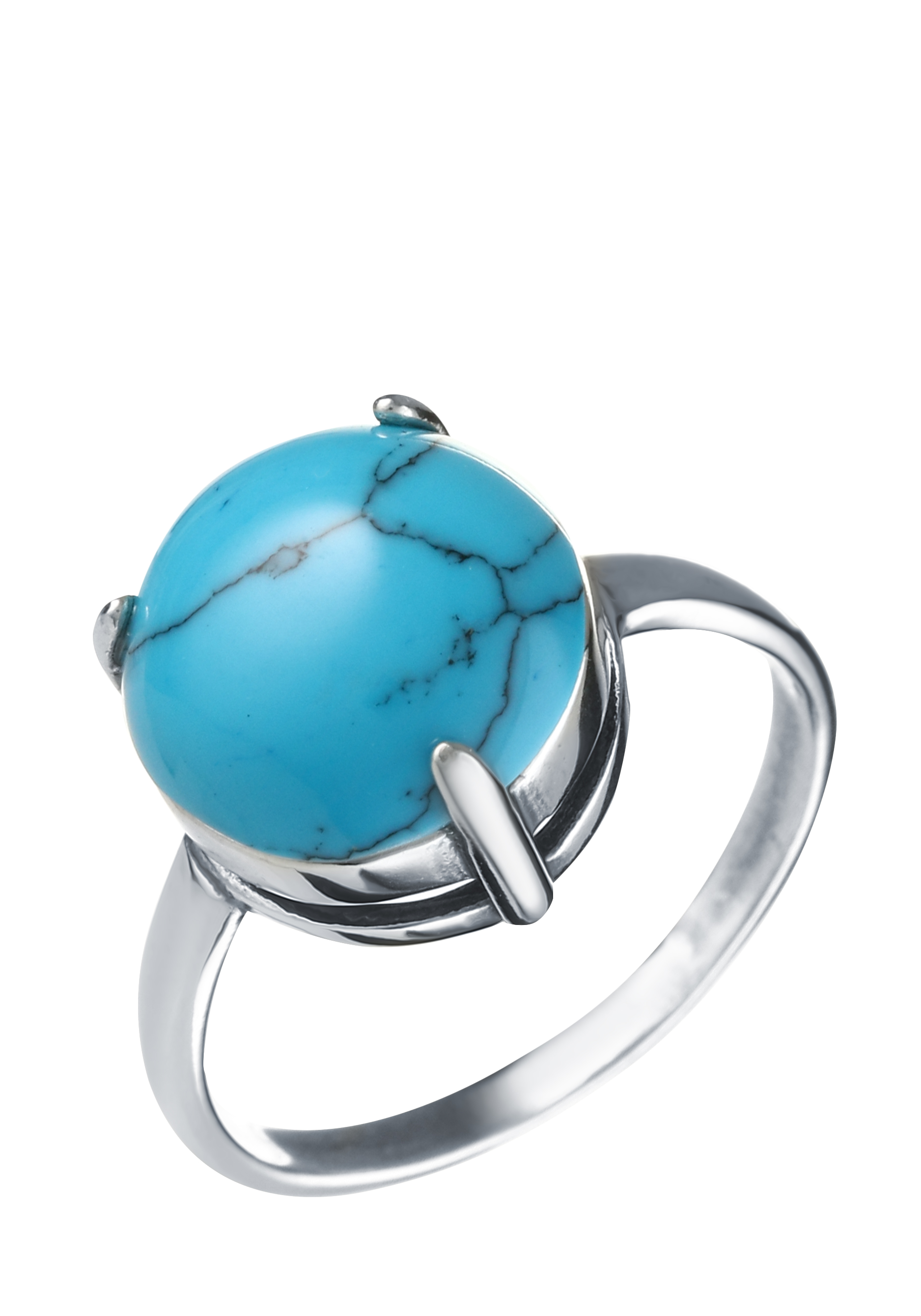 Кольцо серебряное "Бирюзовая лагуна" Красная пресня, цвет голубой, размер 18