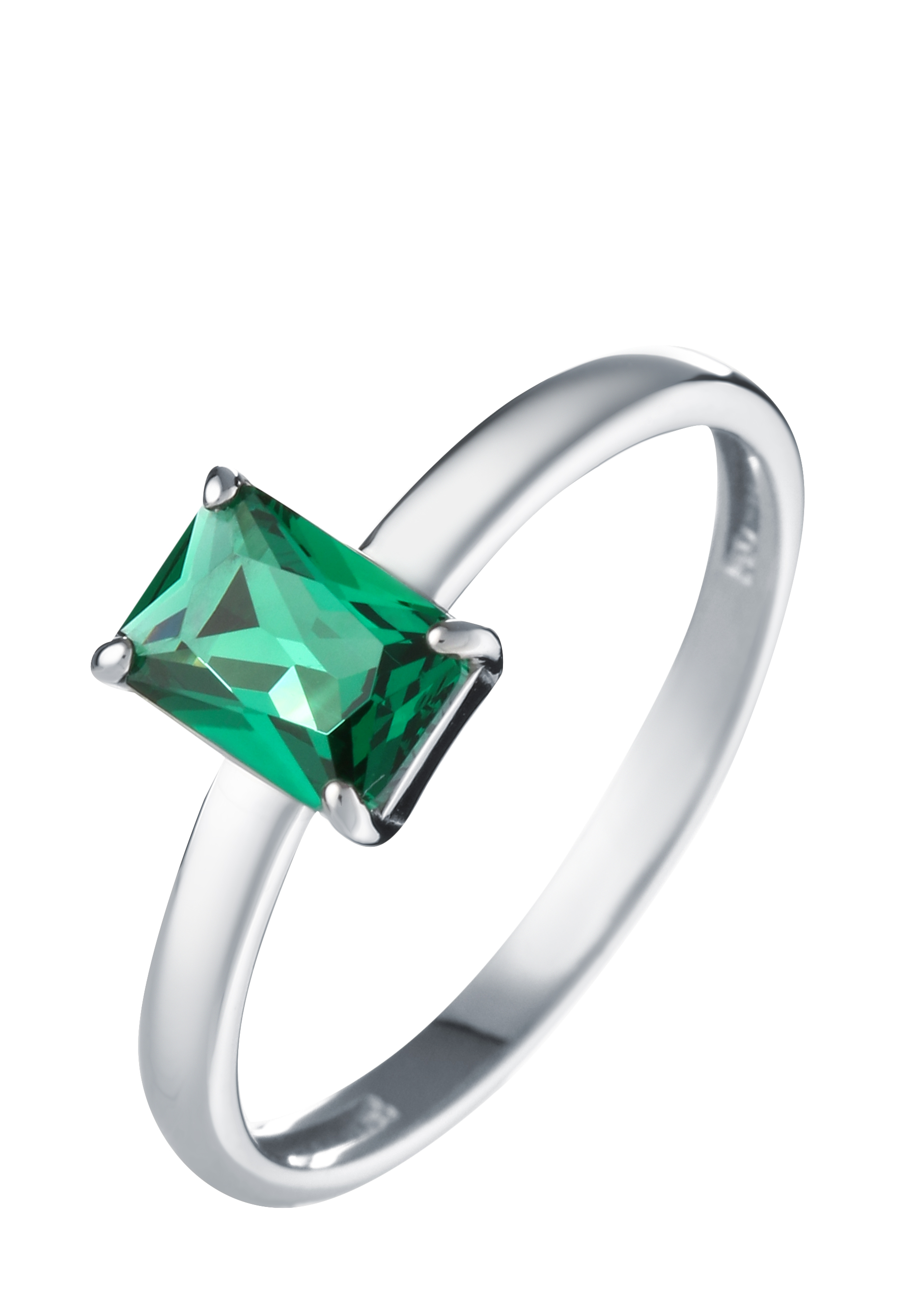 Кольцо серебряное "Магическое сияние" АЛЬКОР, цвет зеленый, размер 18