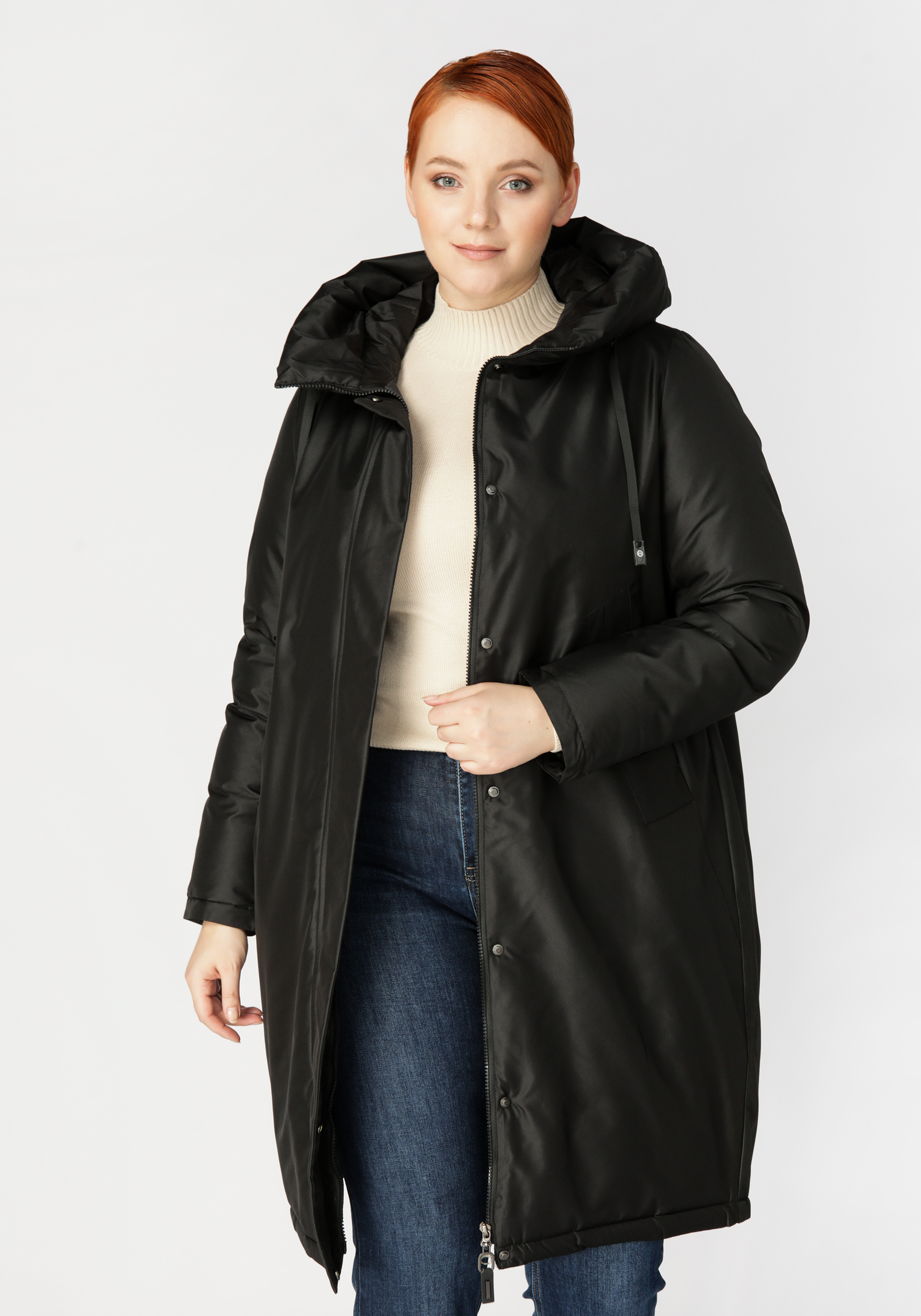 Куртка женская «Джемма», цвет черный, размер 52
