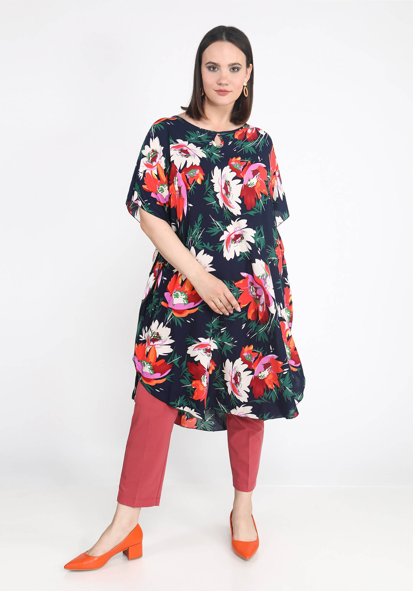 Платье-туника "Яркая идея", размер 56, цвет красный - фото 8