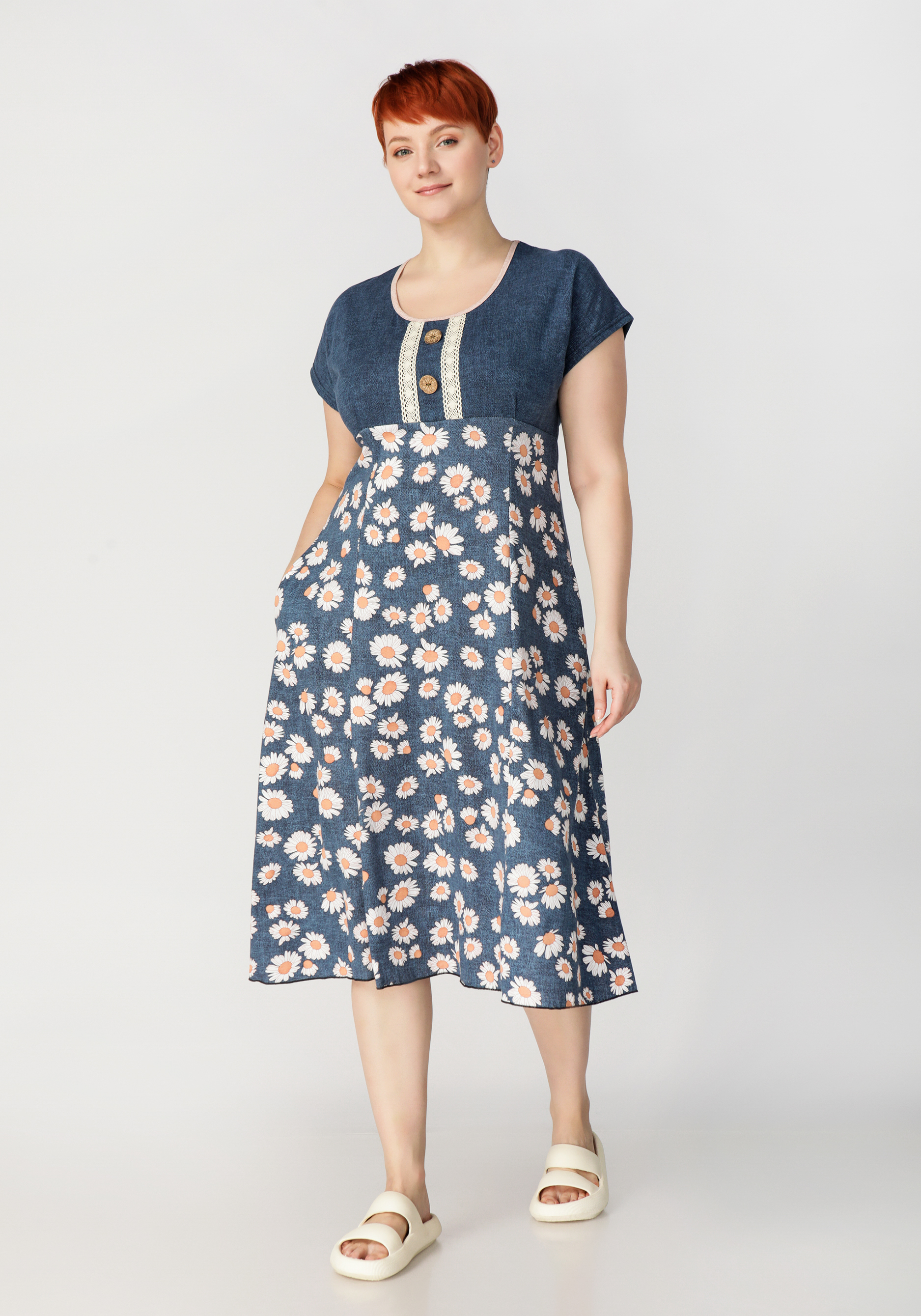 Платье женское "Марта" NATALI, размер 58, цвет синий - фото 1