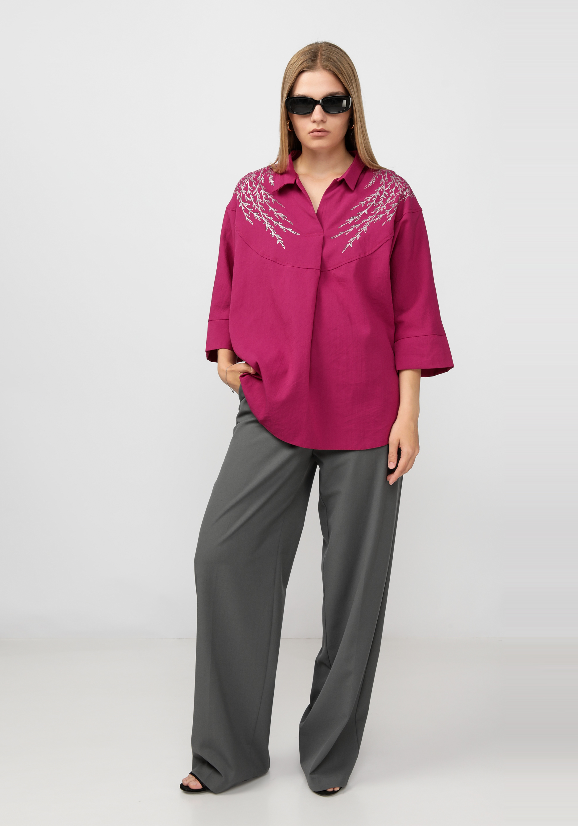 Блуза "Люнега" Vittori Vi, цвет бордовый, размер 56 - фото 7