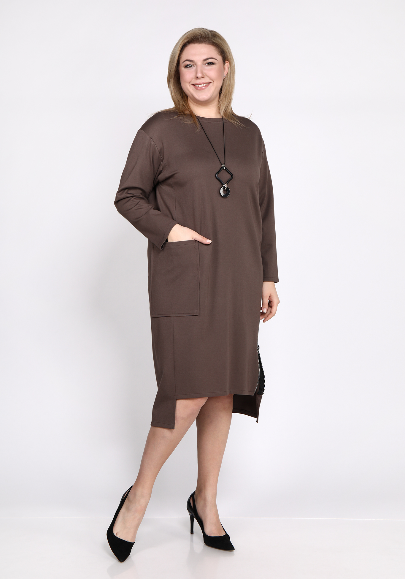 Платье-туника с кулоном "Амели" Julia Weber, размер 48, цвет чёрный - фото 6