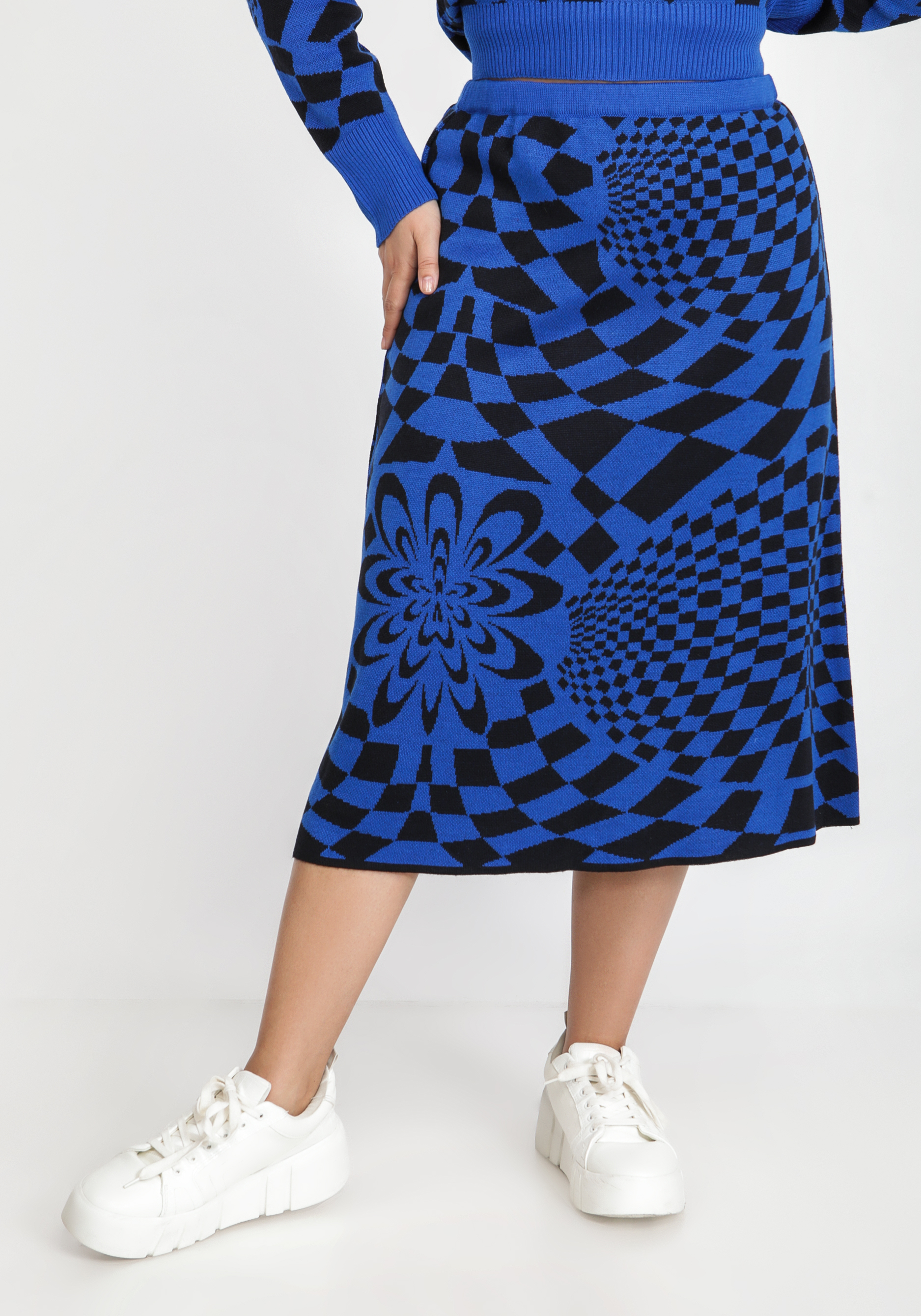 Юбка с абстрактным рисунком юбка шорты трикотажная