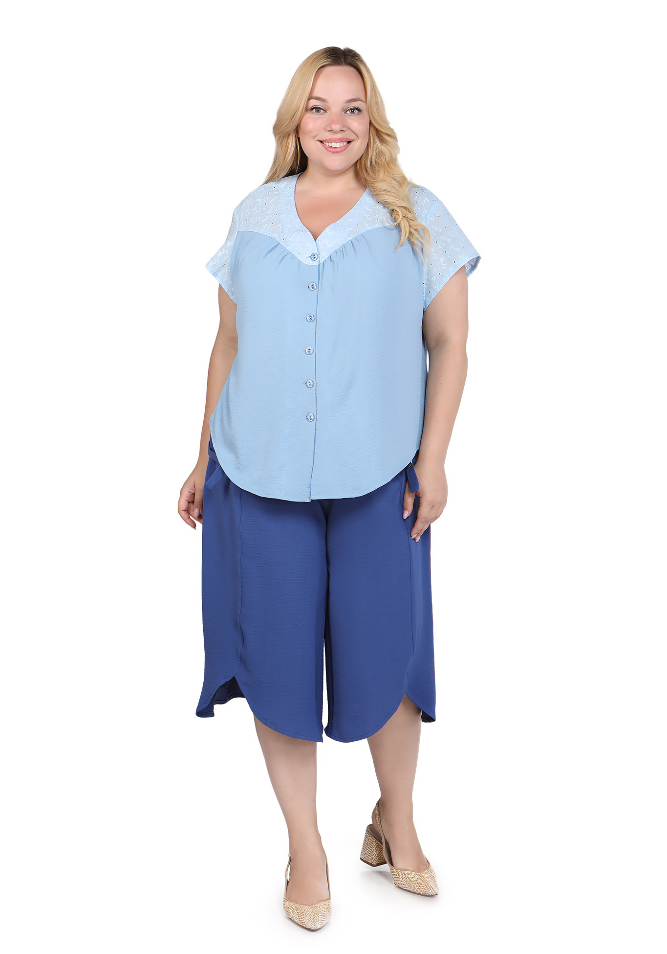 Блуза "Светлая полоса" GalaGrosso, размер 52, цвет персиковый - фото 2