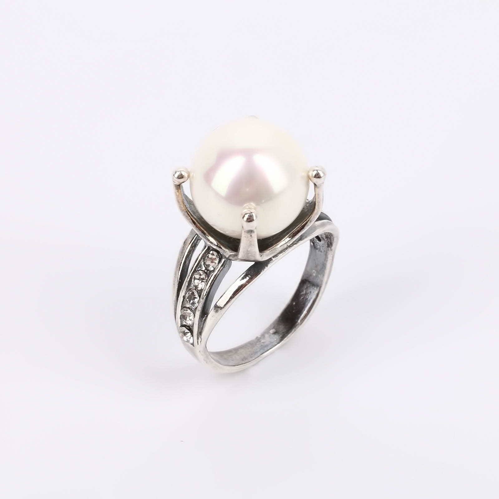 Набор серьги+кольцо "Адриана" Maria Muzio, размер 18, цвет белый классика - фото 2