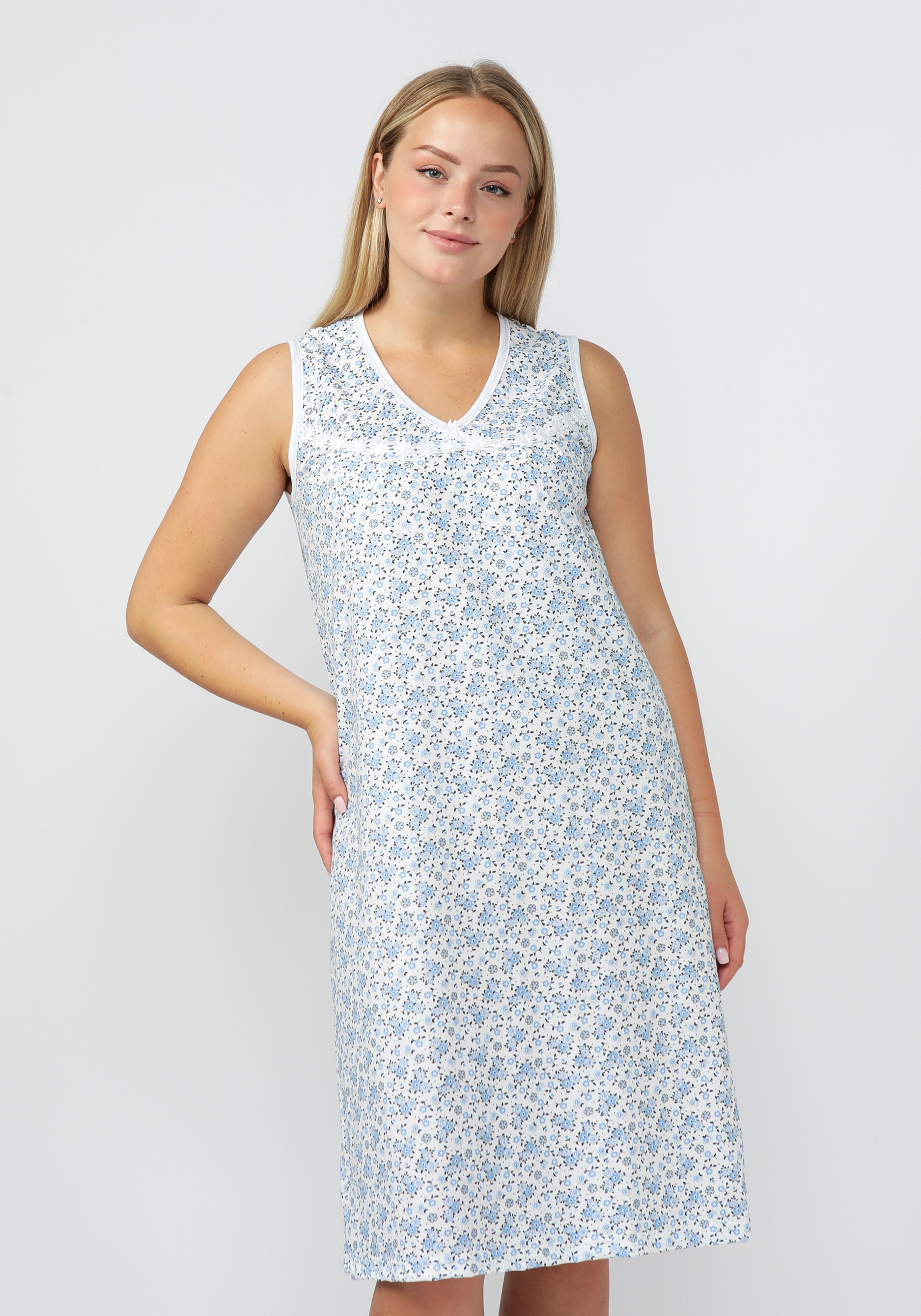 Ночная сорочка "Хината" ТМ ТЕКСПЛЮС, цвет белый, размер 54