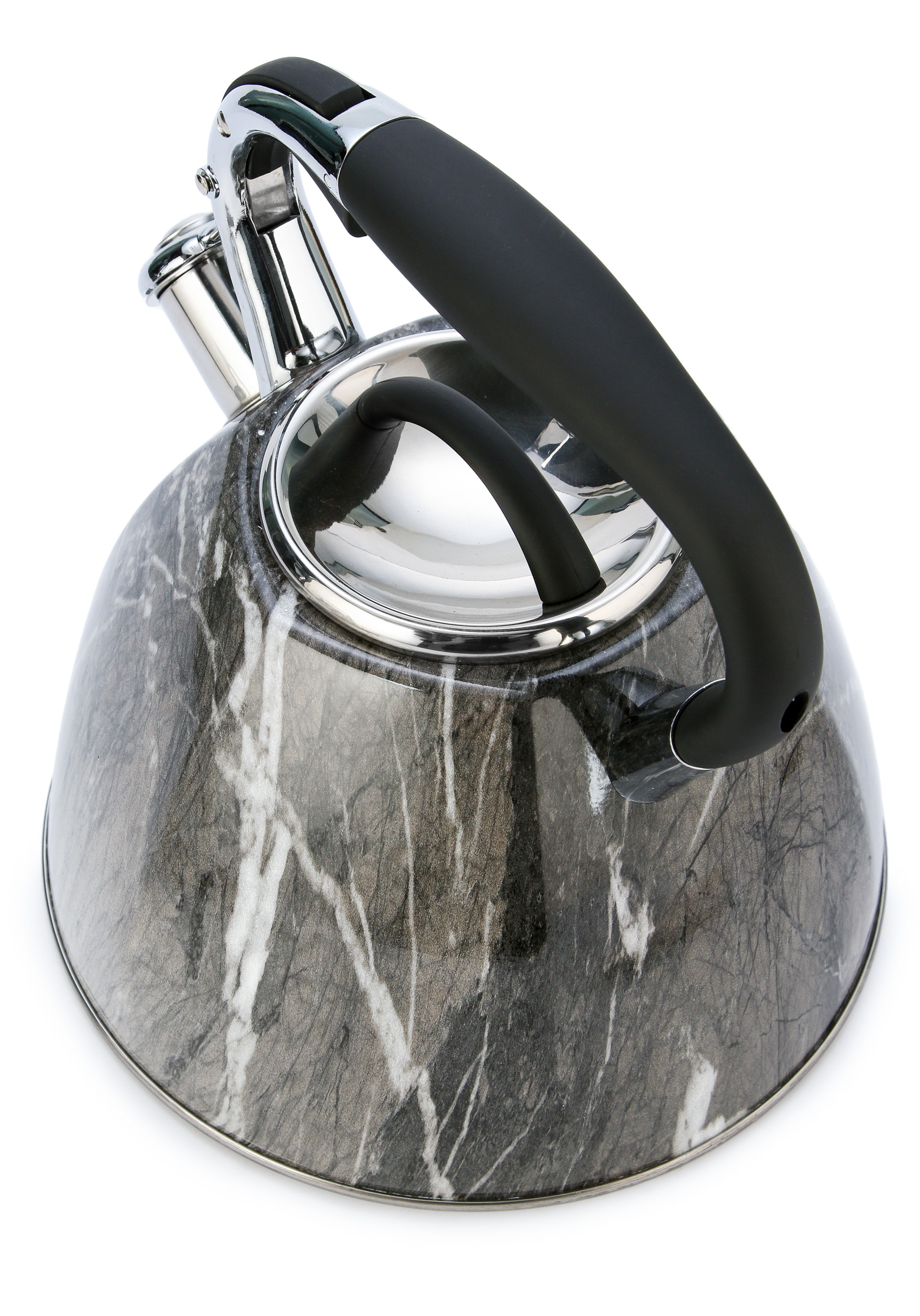 Чайник со свистком "Мрамор" AGNESS, цвет черный - фото 4