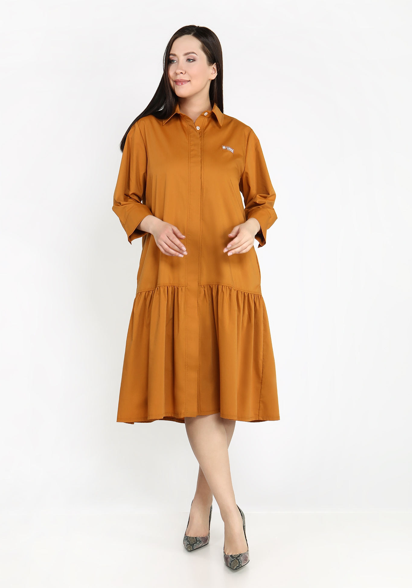 Платье "Необыкновенная легкость" Lomara, размер 48, цвет хаки - фото 5