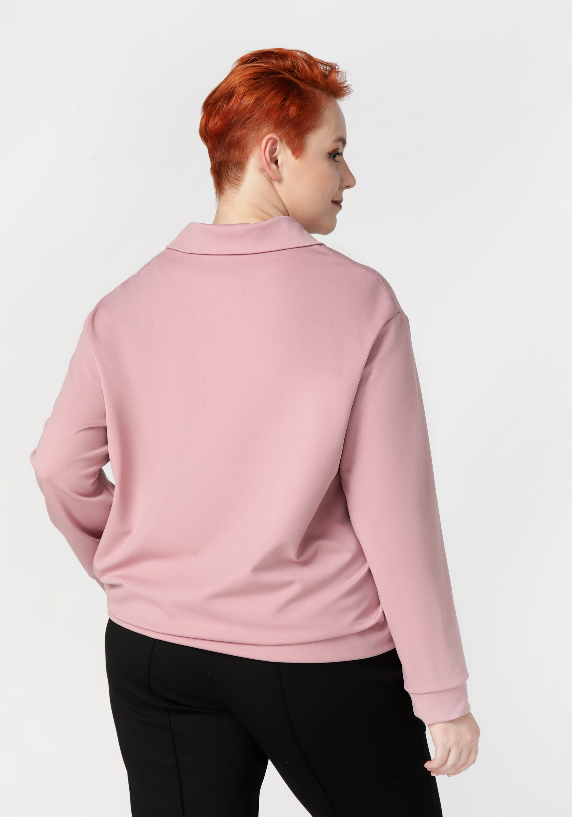 Джемпер с молнией и накладными карманами VeraVo, цвет розовый, размер 48 - фото 2