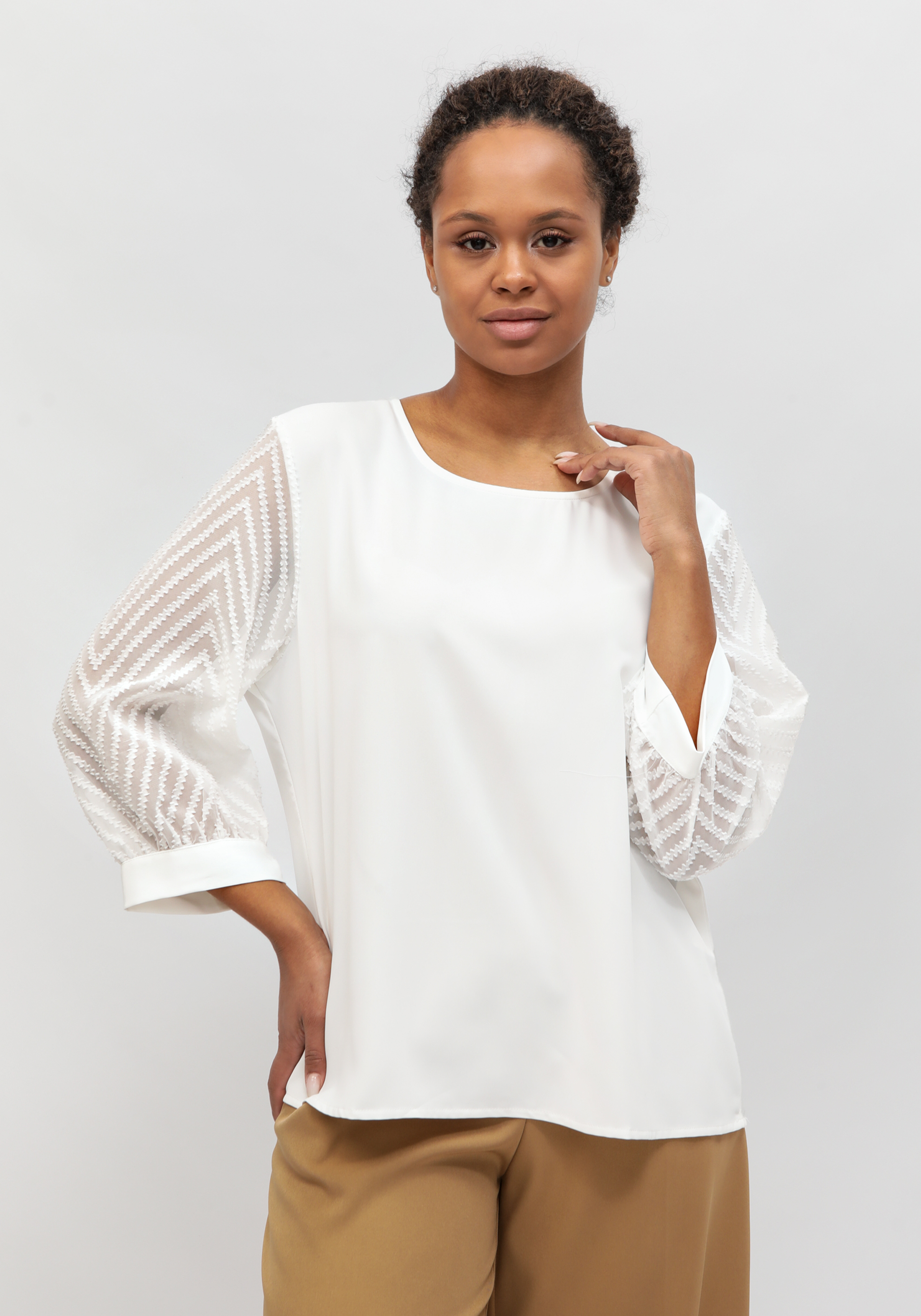 Блузка "Эйвери", размер 54, цвет белый
