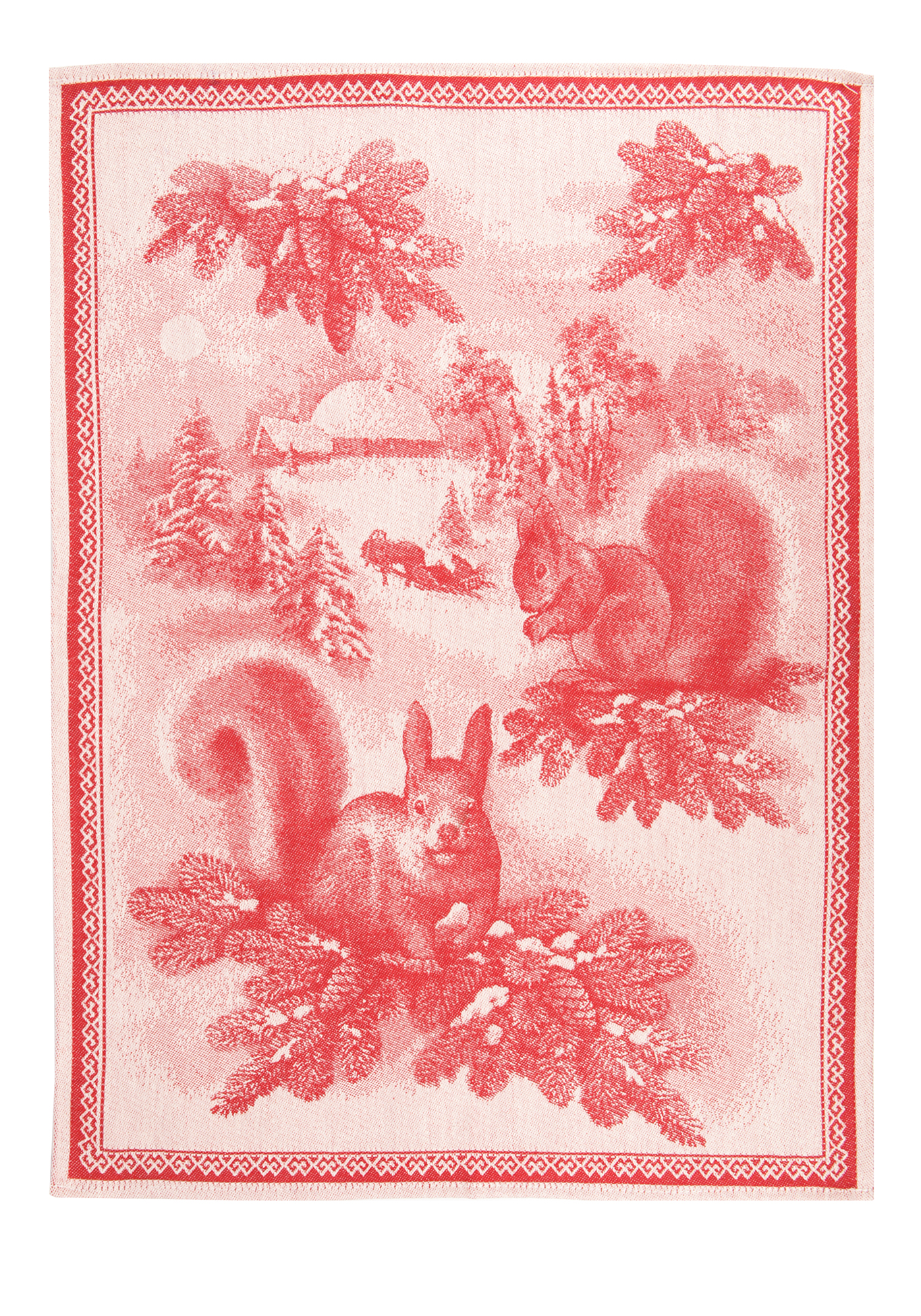 Комплект жаккардовых полотенец «Белки», 4 шт, цвет красный, размер 50x70 - фото 7