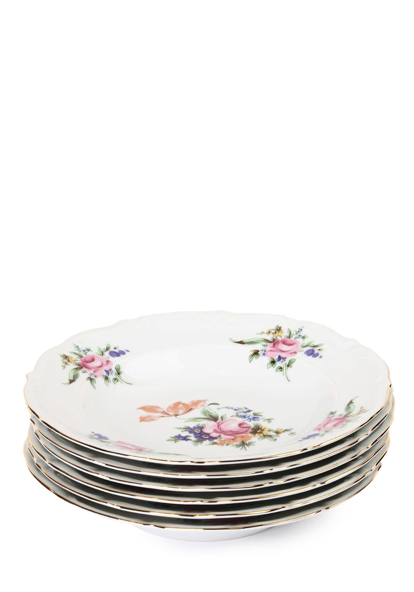 Набор глубоких тарелок из чешского фарфора набор плоских тарелок из чешского фарфора