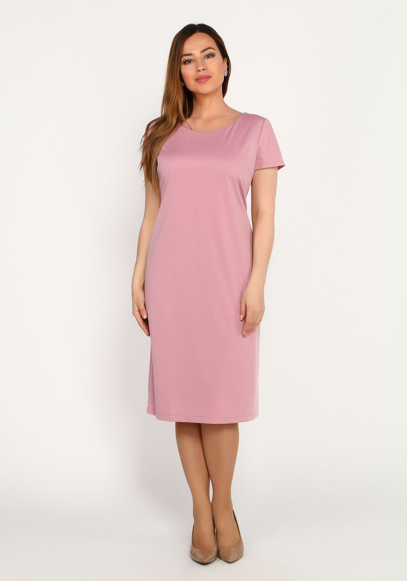 Комплект: платье и кружевная накидка Bel Fiore, размер 48, цвет розовый - фото 1