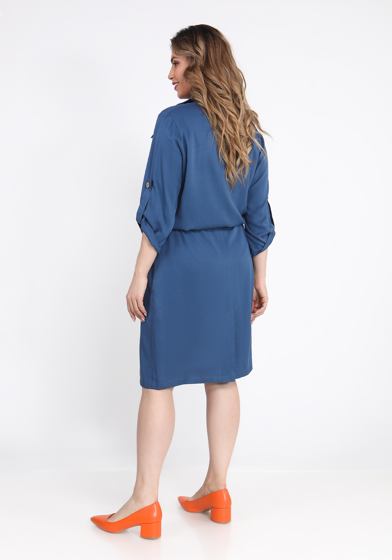 Платье на кулиске "Мари" Julia Weber, размер 52, цвет джинсовый - фото 5