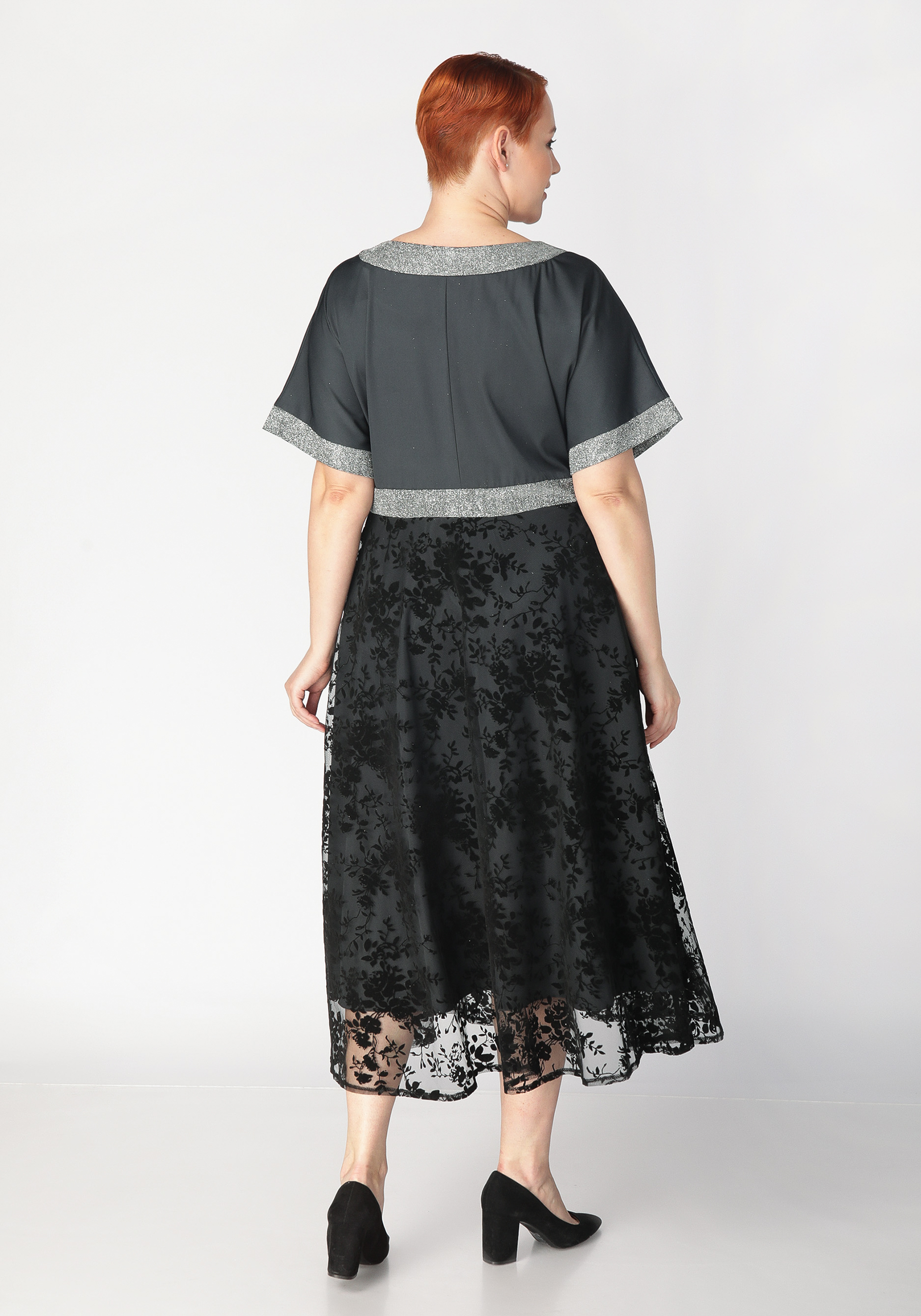 Платье с объемным принтом Mio Imperatrice, цвет баклажановый, размер 54 - фото 9