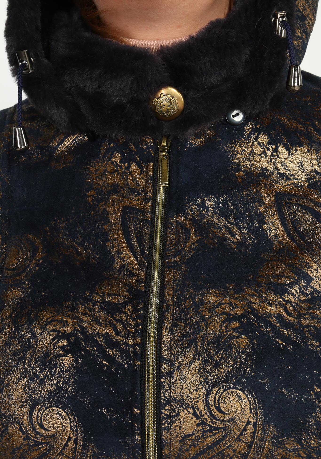 Дублёнка на молнии с капюшоном и карманами Mio Imperatrice, размер 50, цвет серебряный - фото 4