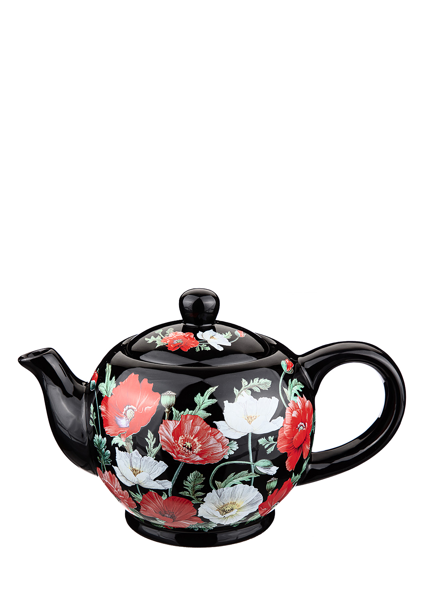 Чайник заварочный "Маки" Lefard, цвет черный с рисунком - фото 1