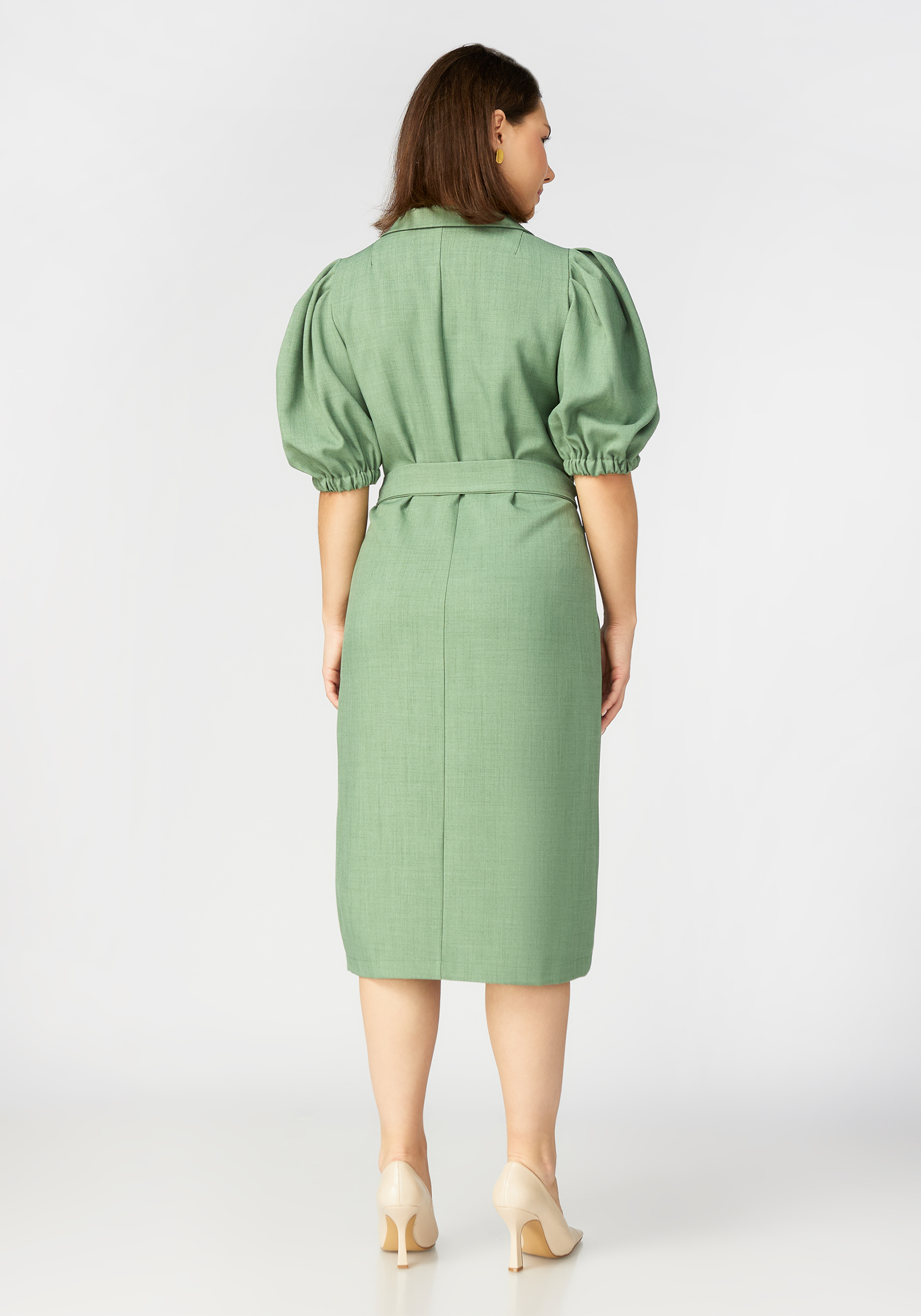 Платье на пуговицах с рукавом "фонарик" Mio Imperatrice, цвет зеленый, размер 50 - фото 5