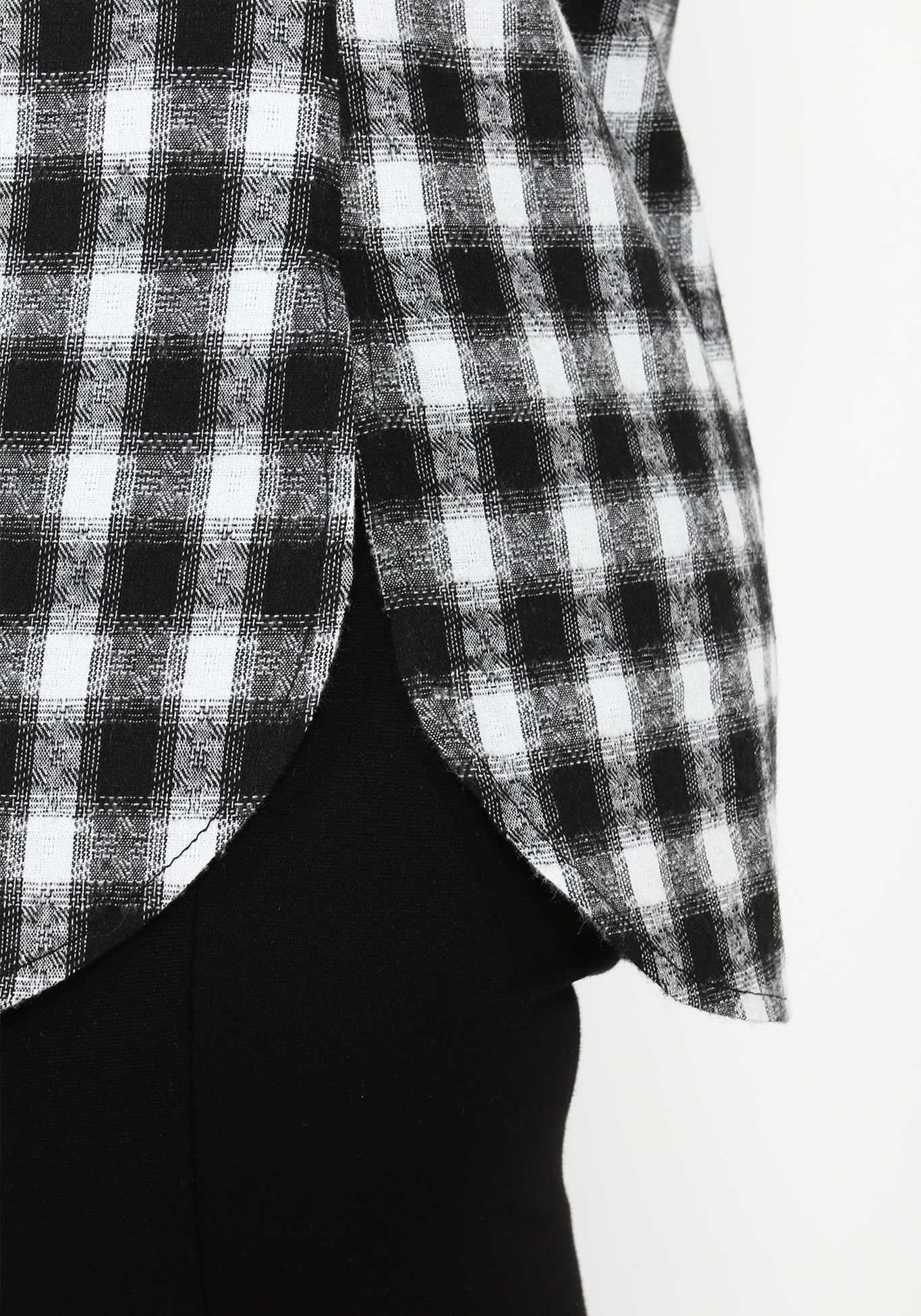 Туника удлиненная на пуговицах с принтом Bianka Modeno, размер 58, цвет черно-белый - фото 10