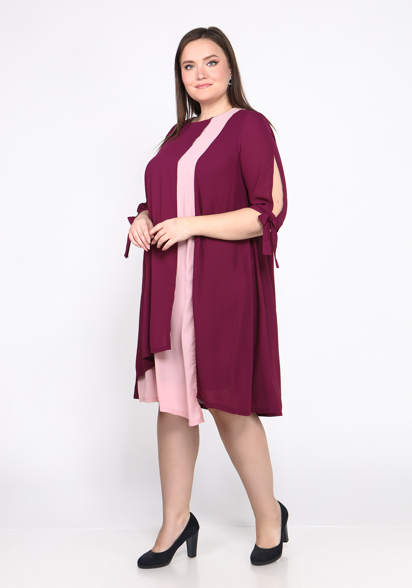 Платье необычного кроя двухцветное Bianka Modeno, размер 50 - фото 6