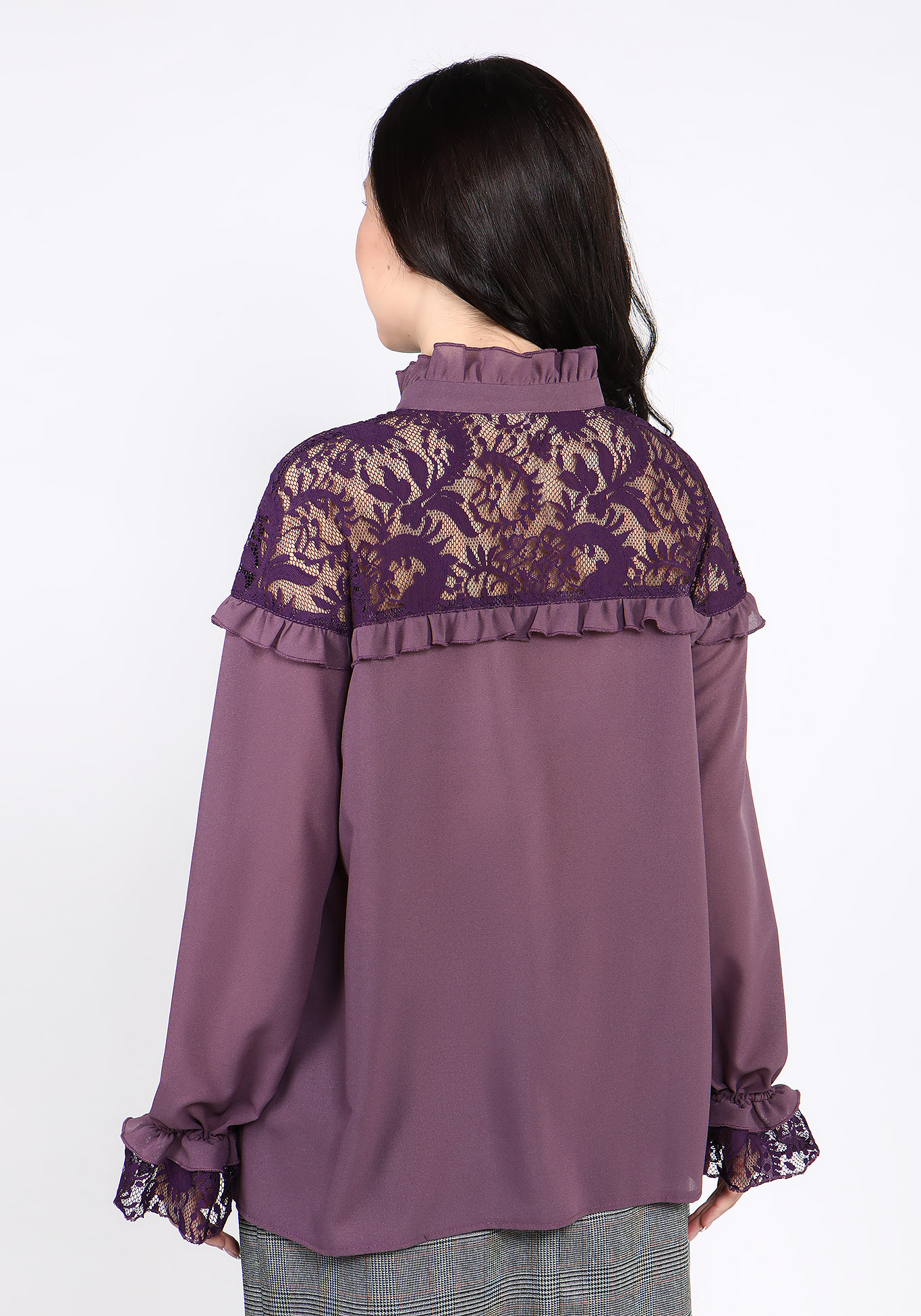 Блуза с кружевной вставкой "Беатрис" Julia Weber, размер 50, цвет изумрудный - фото 7