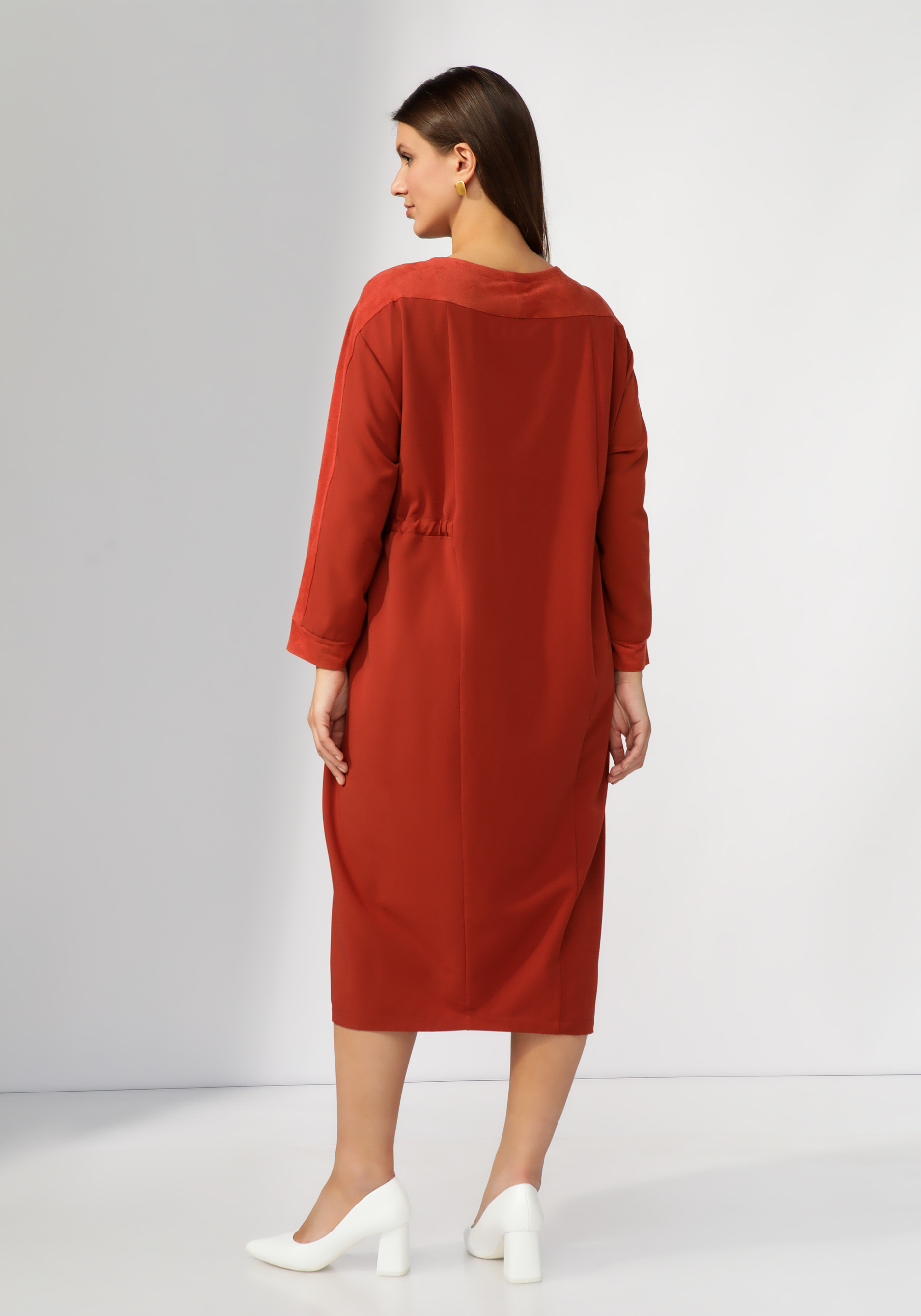 Платье "Стильная идея" GalaGrosso, размер 48, цвет терракотовый - фото 2