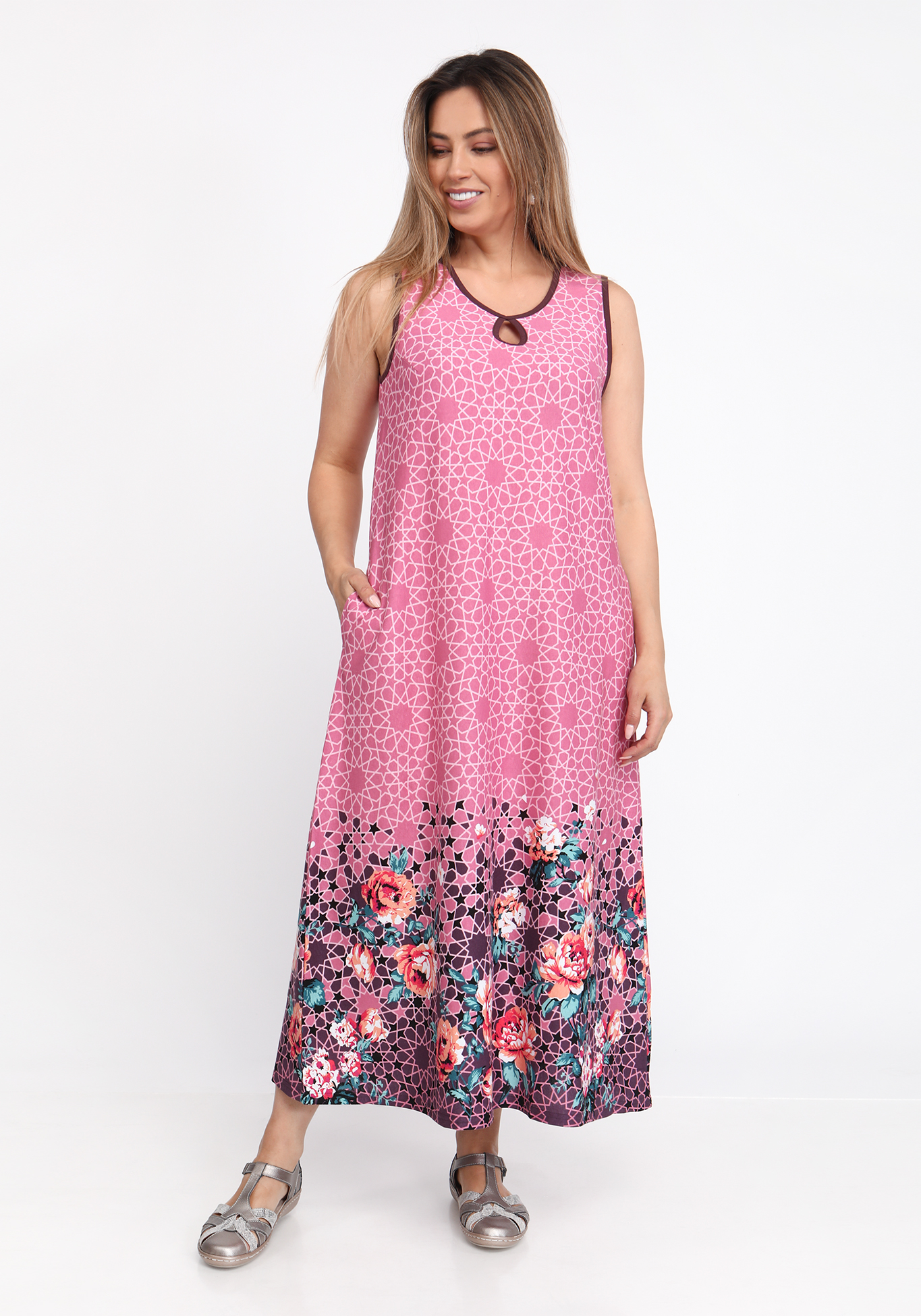 Платье "Солнечный сезон" Алтекс, размер 58, цвет бежевый - фото 6