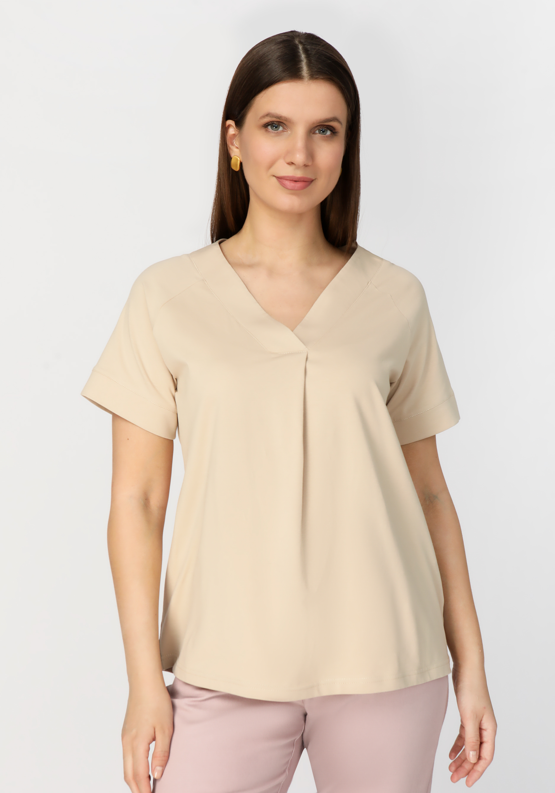 Блуза с V образным вырезом и рукавами реглан блуза с v образным вырезом и рукавами реглан