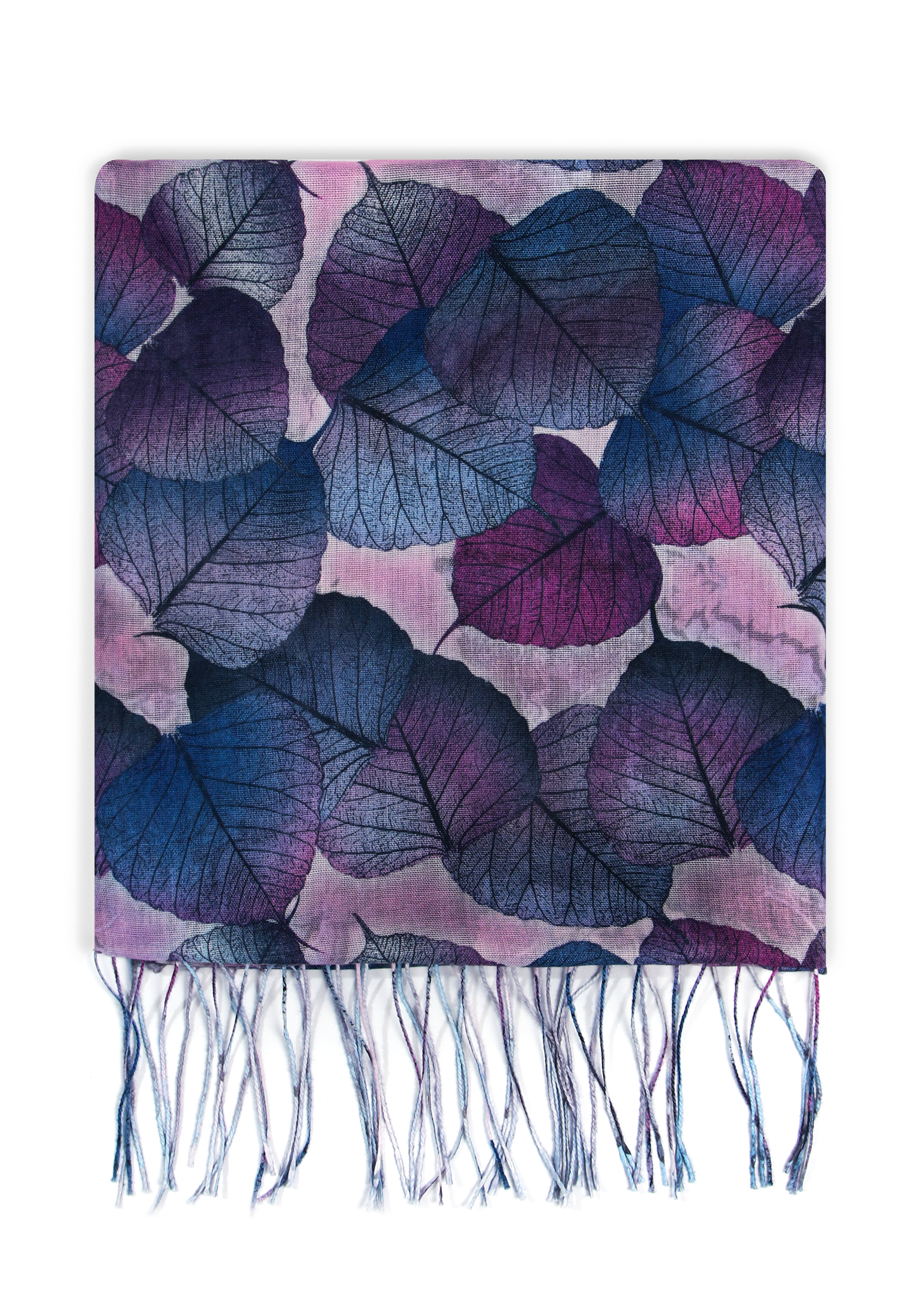 Палантин женский "Листья на ветру" Orhida, цвет фиолетовый, размер 180х70 - фото 1