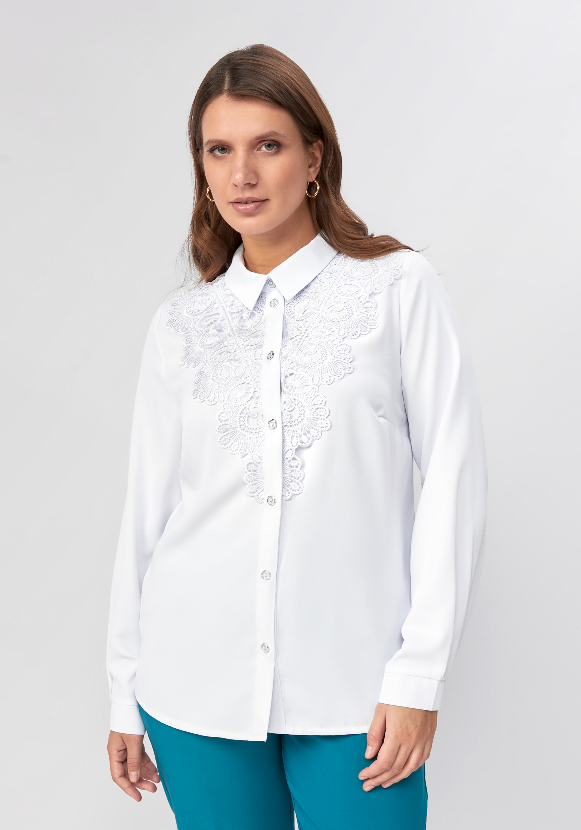 Блуза прямого кроя с ажурным кружевом костюм блузка шорты