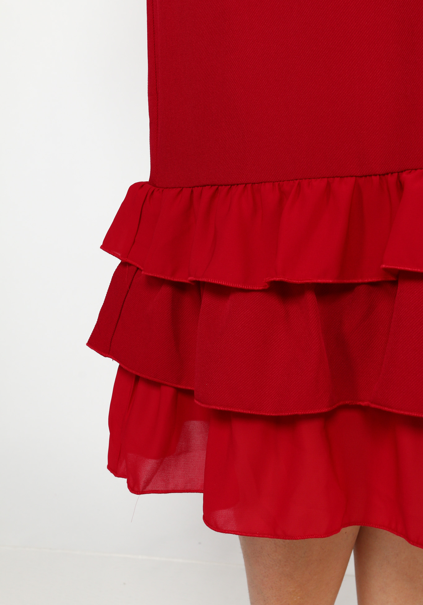 Платье с шифоновыми оборками по низу Bianka Modeno, размер 48, цвет красный - фото 5
