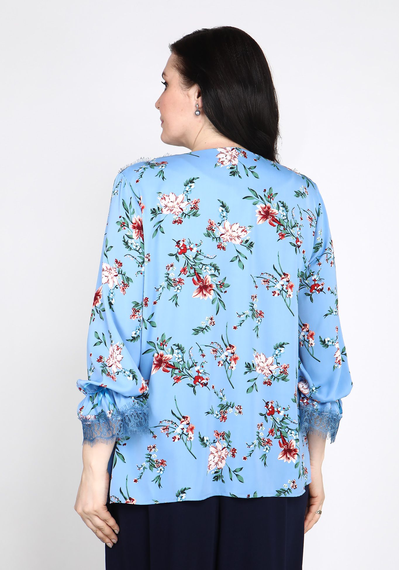 Блуза с длинным рукавом и цветочным принтом Bianka Modeno, размер 50 - фото 6