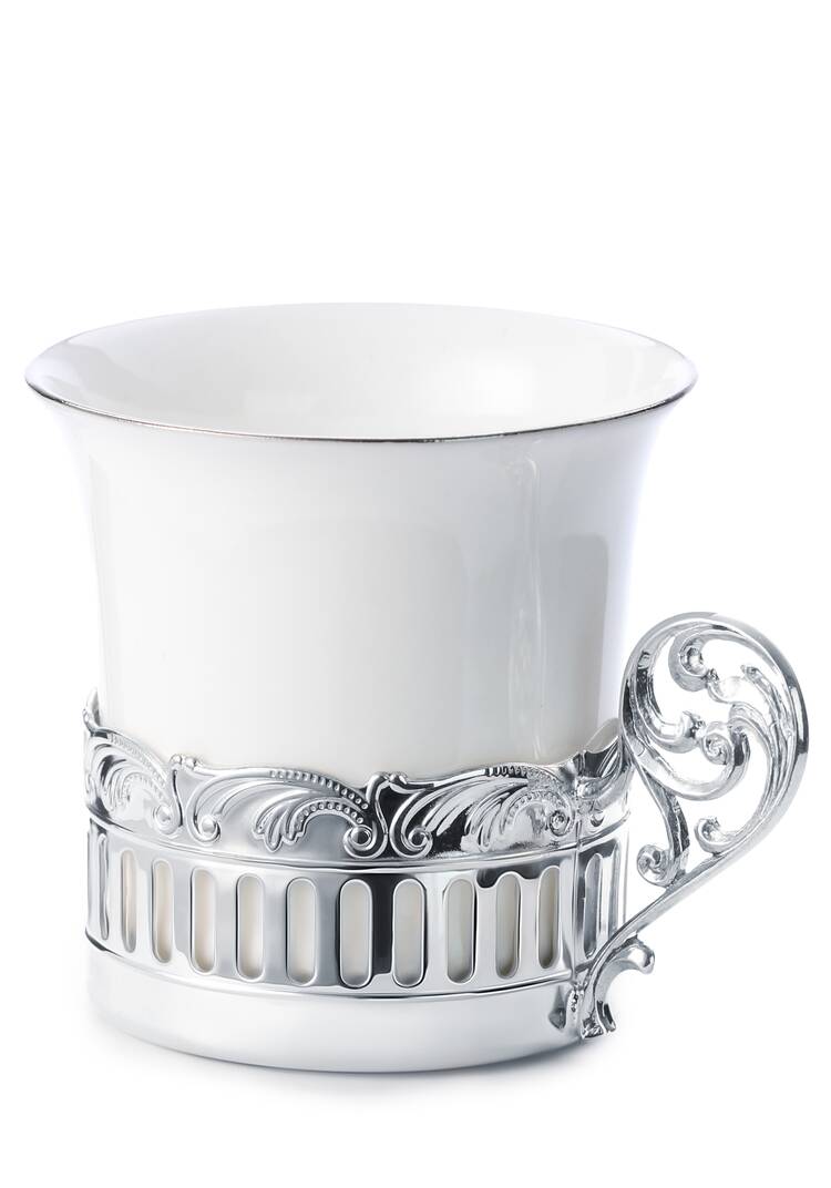 Кофейная чашка Богема фарфор, серебро шир.  750, рис. 1